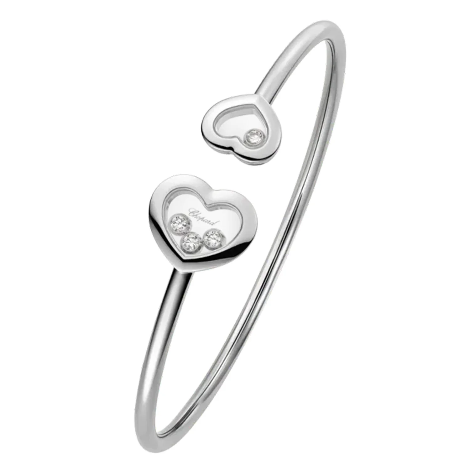 18ct White Gold Happy Diamonds Icon Bangle - Image 3