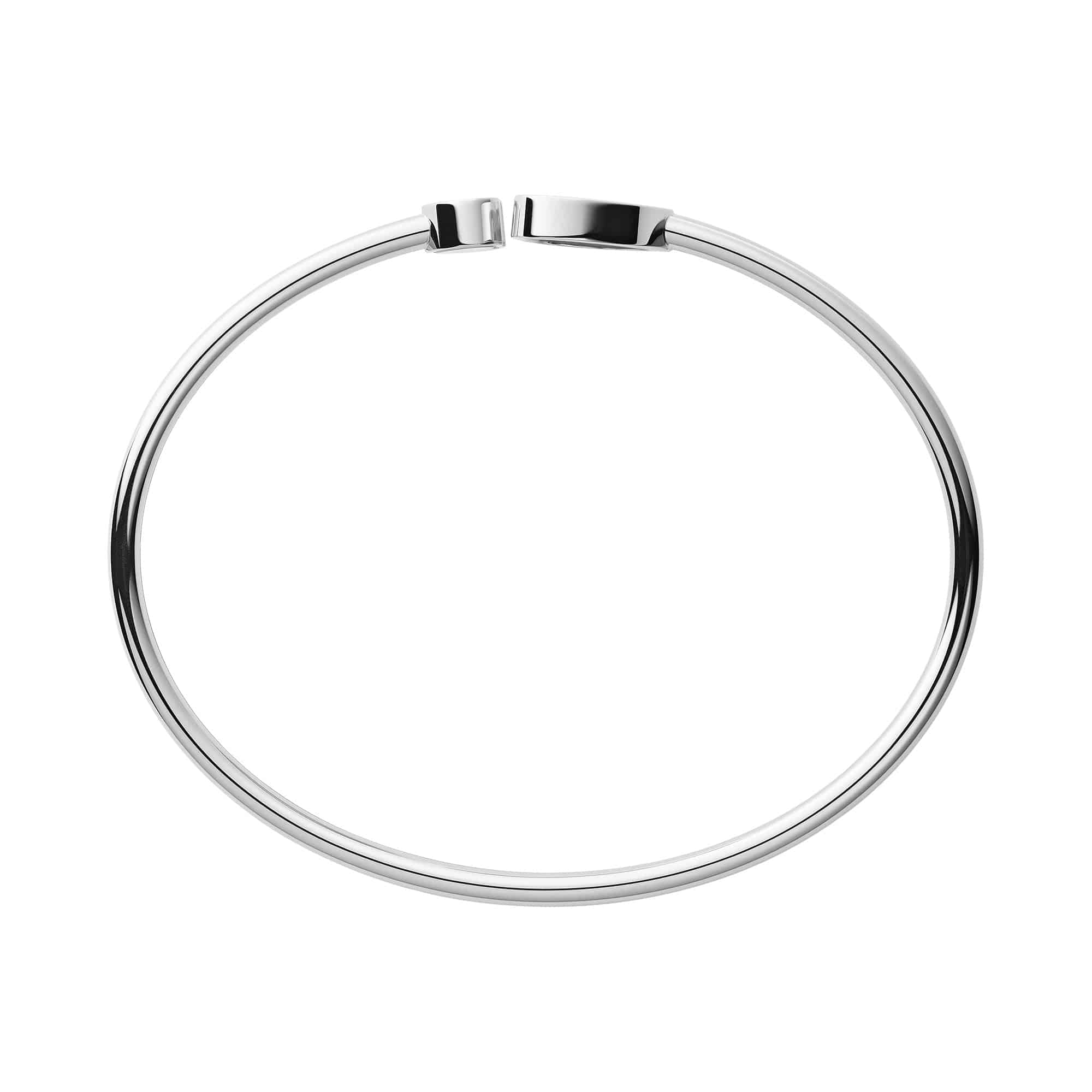 18ct White Gold Happy Hearts Blue Mother Of Pearl & Diamond Bangle - Image 4
