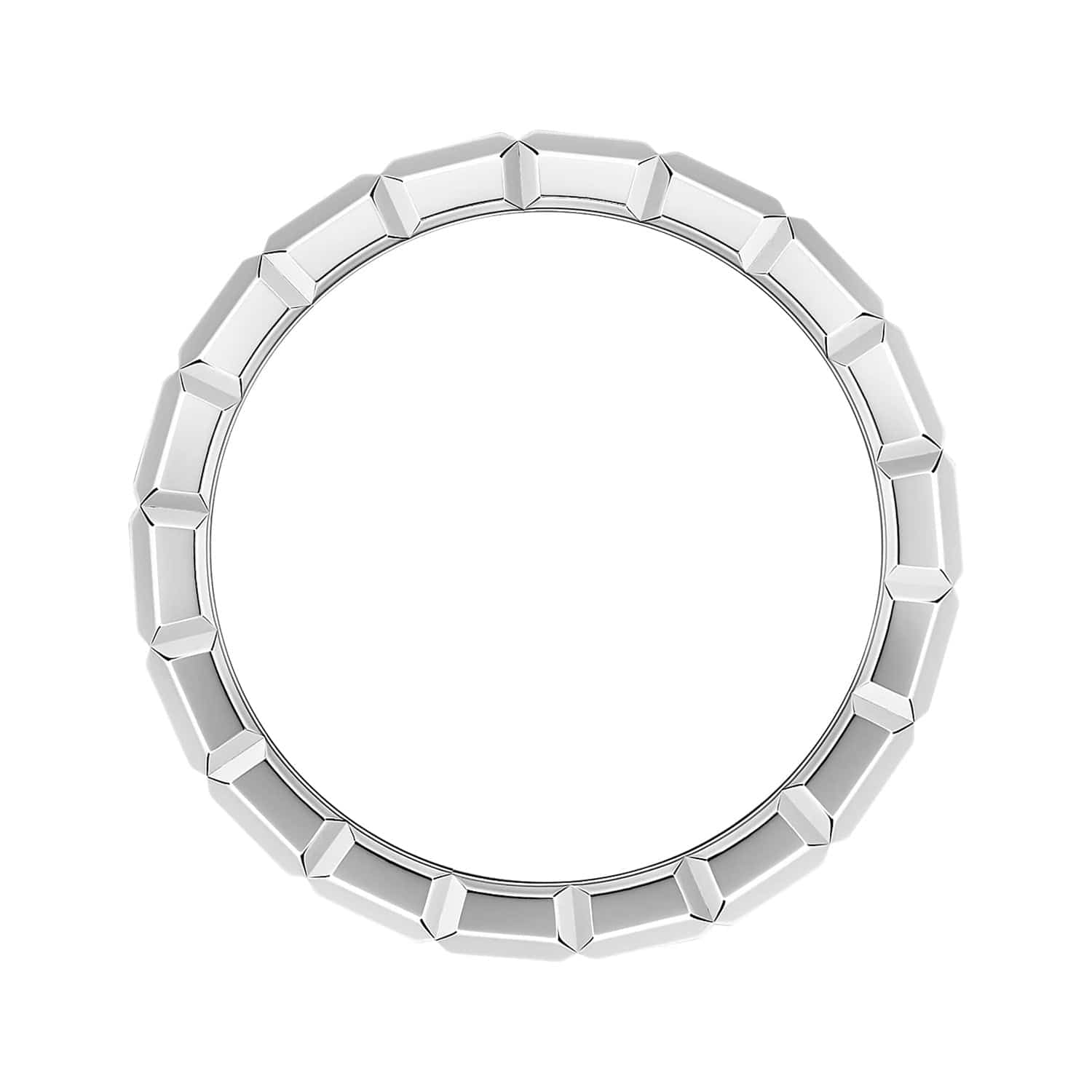 18ct White Gold Ice Cube 3 Row Ring - Image 2