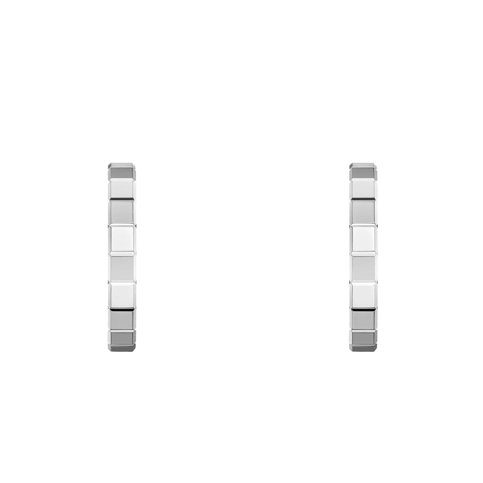 18ct White Gold Ice Cube Hoop Earrings - Image 2