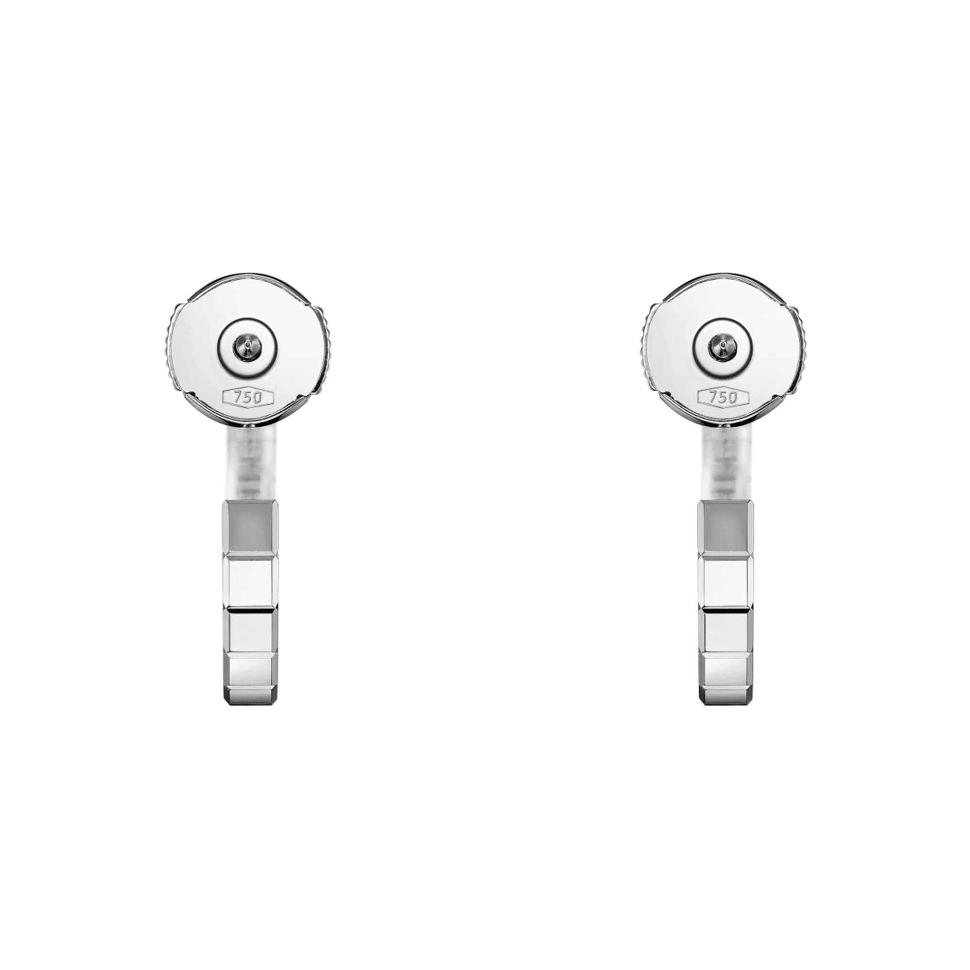18ct White Gold Ice Cube Hoop Earrings - Image 3