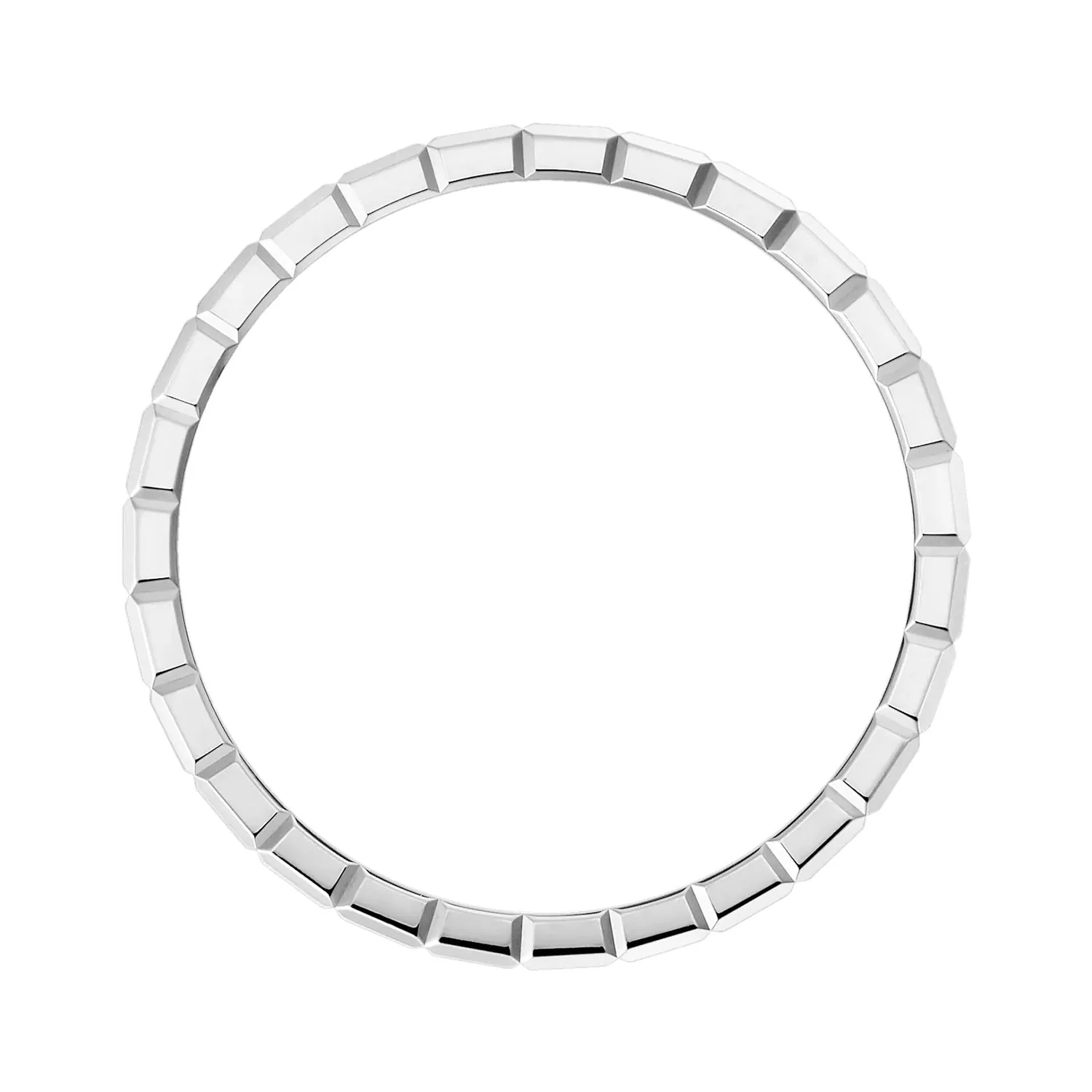 18ct White Gold Ice Cube Slim Ring - Image 5