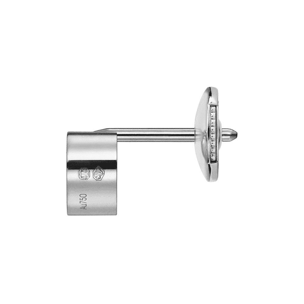 18ct White Gold My Happy Hearts Single Stud Earring With Single Floating Diamond - Image 4