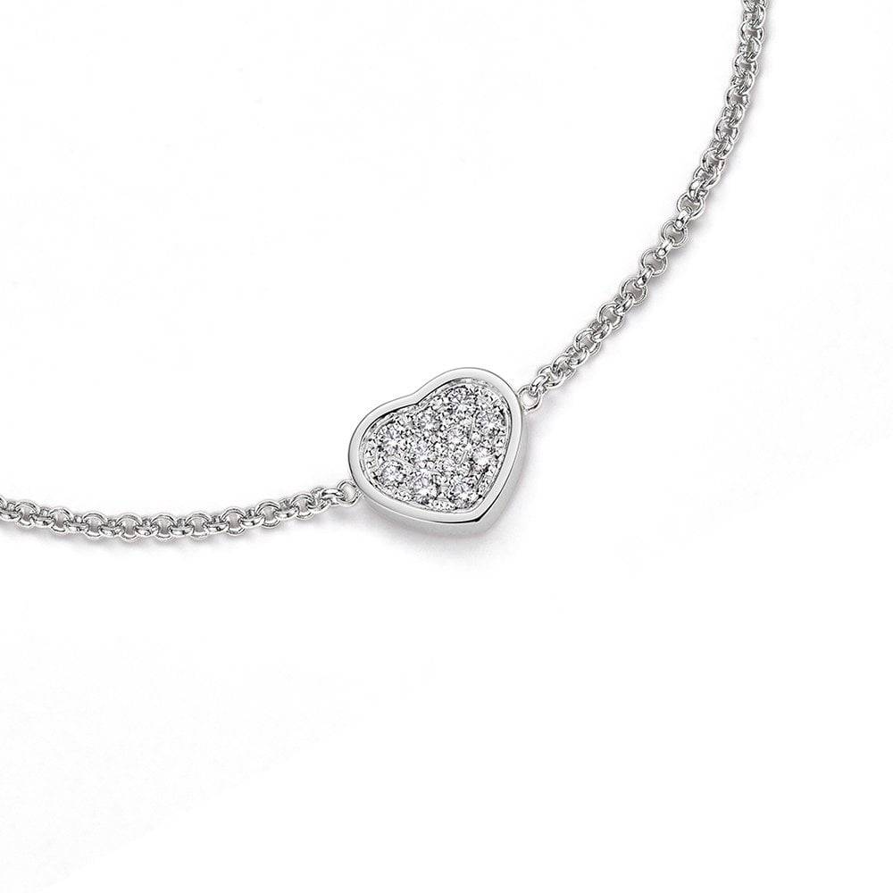18ct White Gold My Happy Hearts Pave Set Diamond Bracelet - Image 2