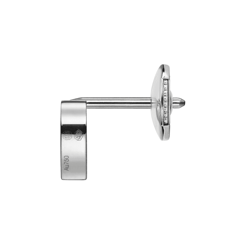 18ct White Gold My Happy Hearts Pave Set Diamond Single Stud Earring - Image 4