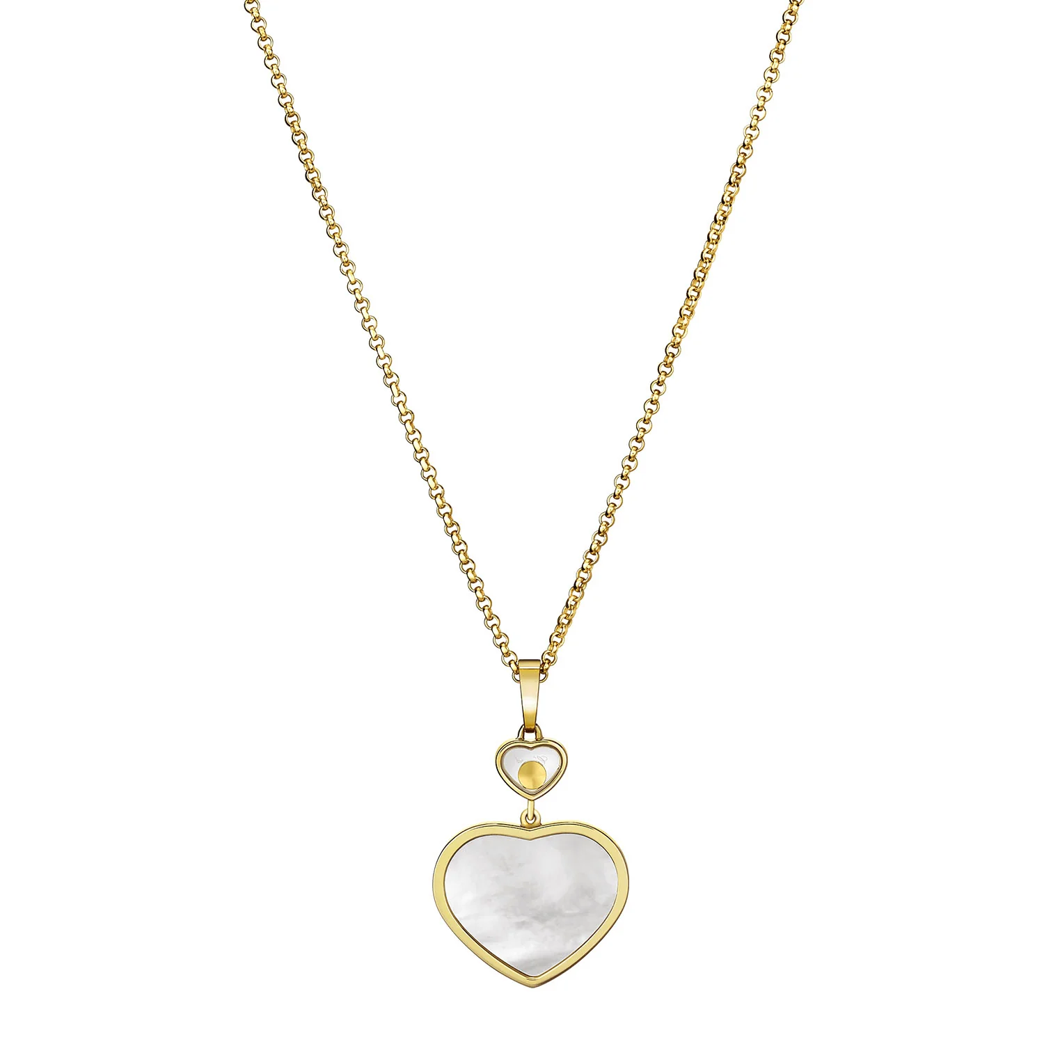 18ct Yellow Gold Happy Hearts Mother of Pearl & Diamond Pendant - Image 5