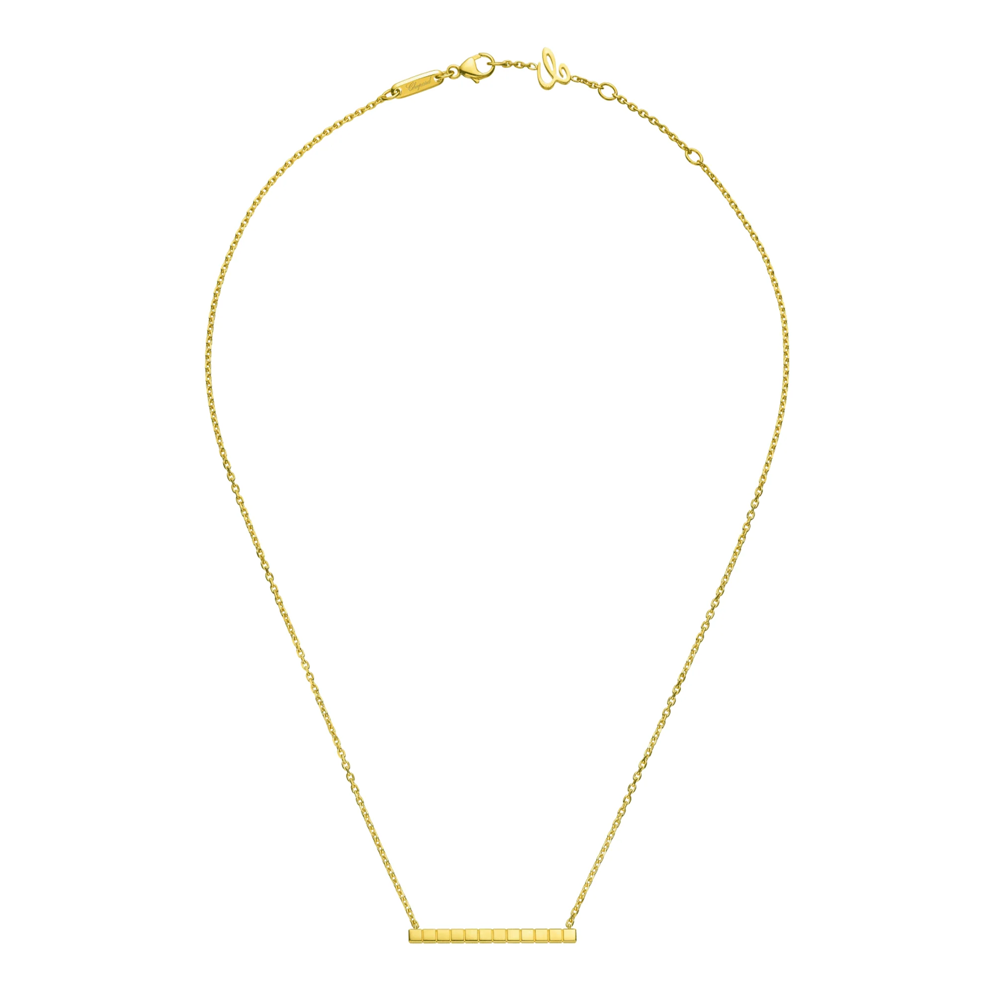 18ct Yellow Gold Ice Cube Bar Necklace - Image 2