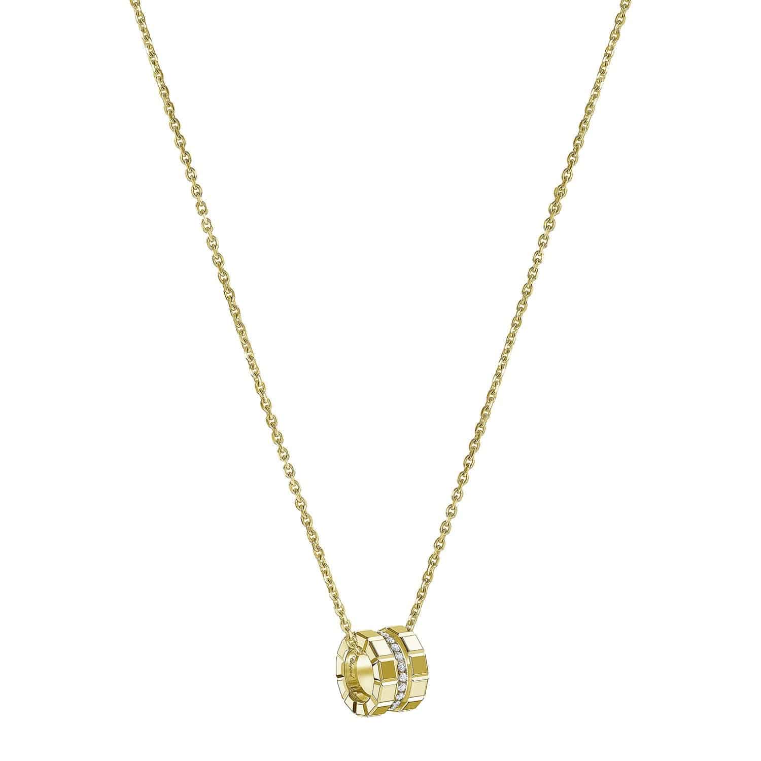 18ct Yellow Gold Ice Cube Mini Diamond Set Pendant - Image 2