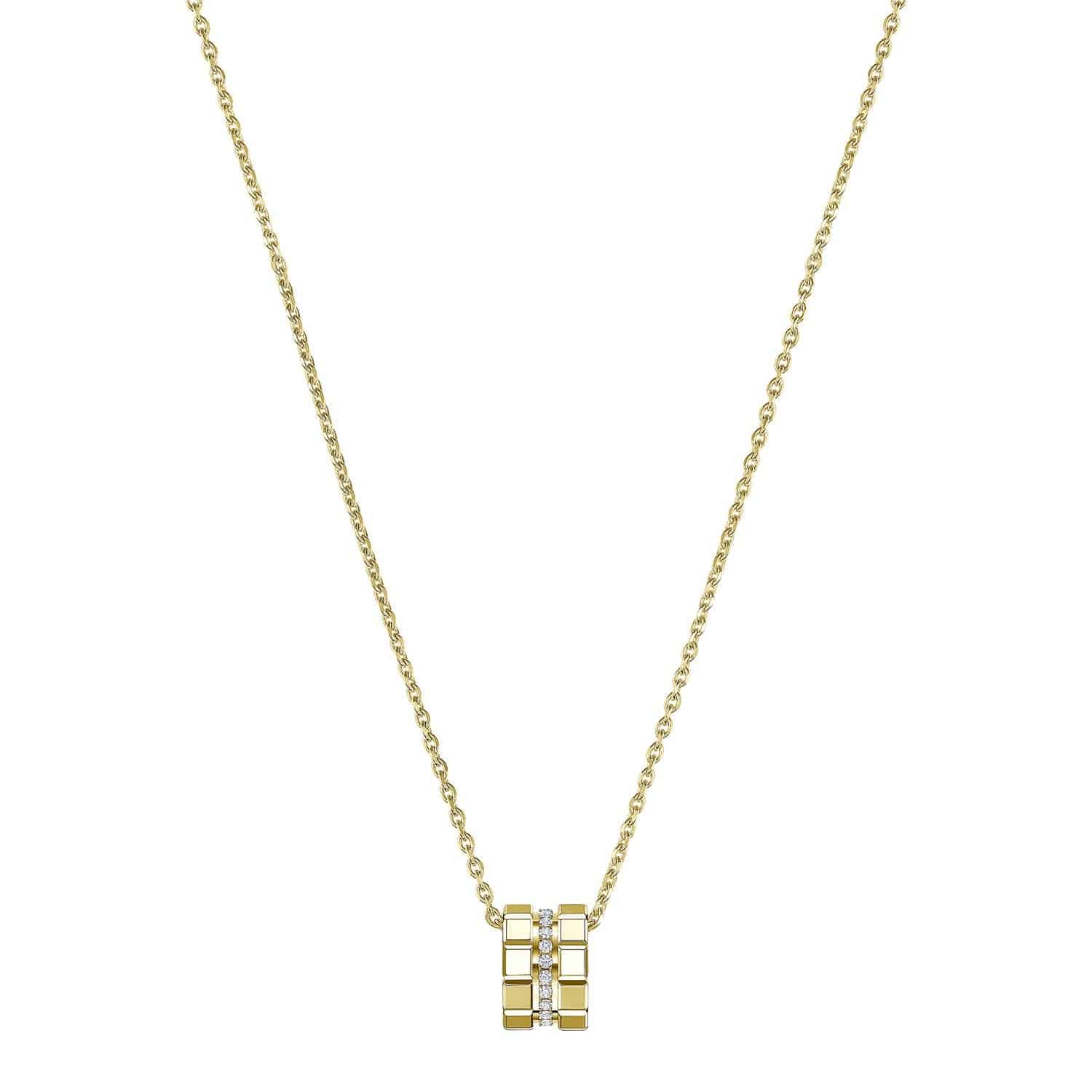 18ct Yellow Gold Ice Cube Mini Diamond Set Pendant - Image 4