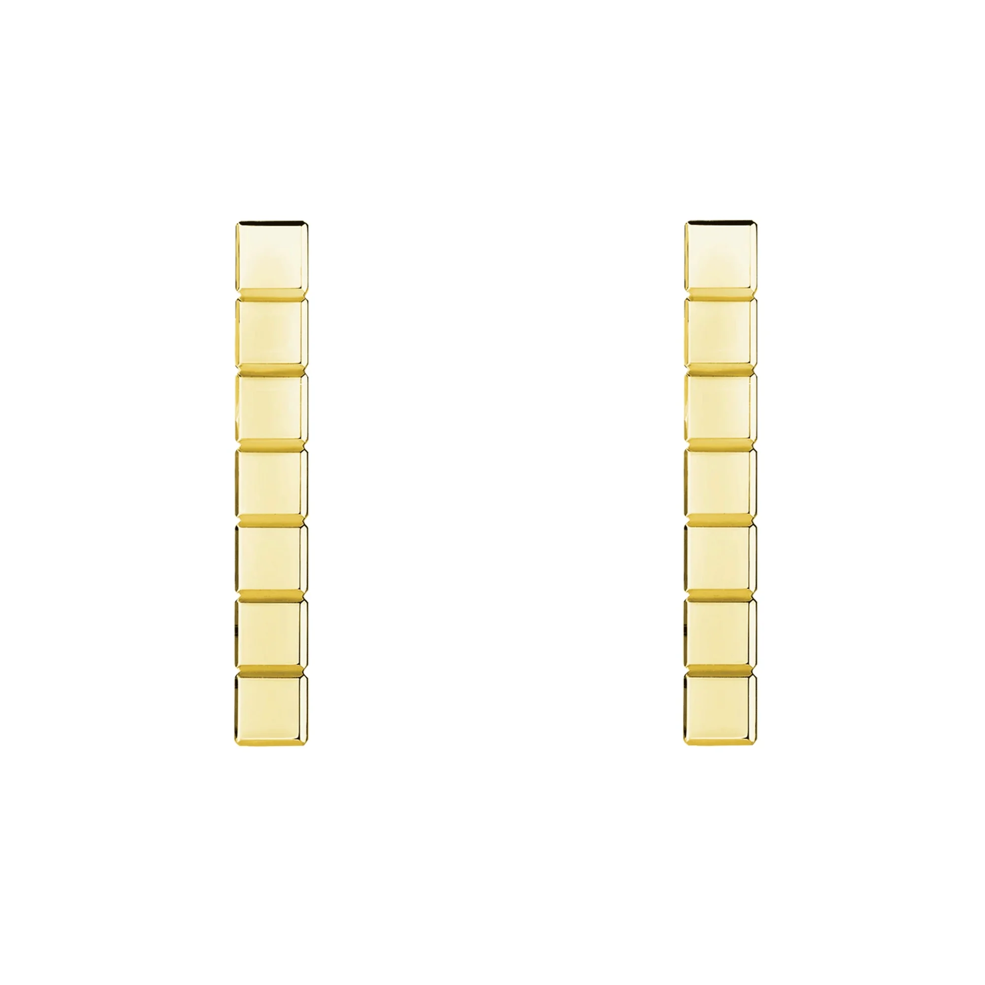 18ct Yellow Gold Ice Cube Bar Earrings - Image 4