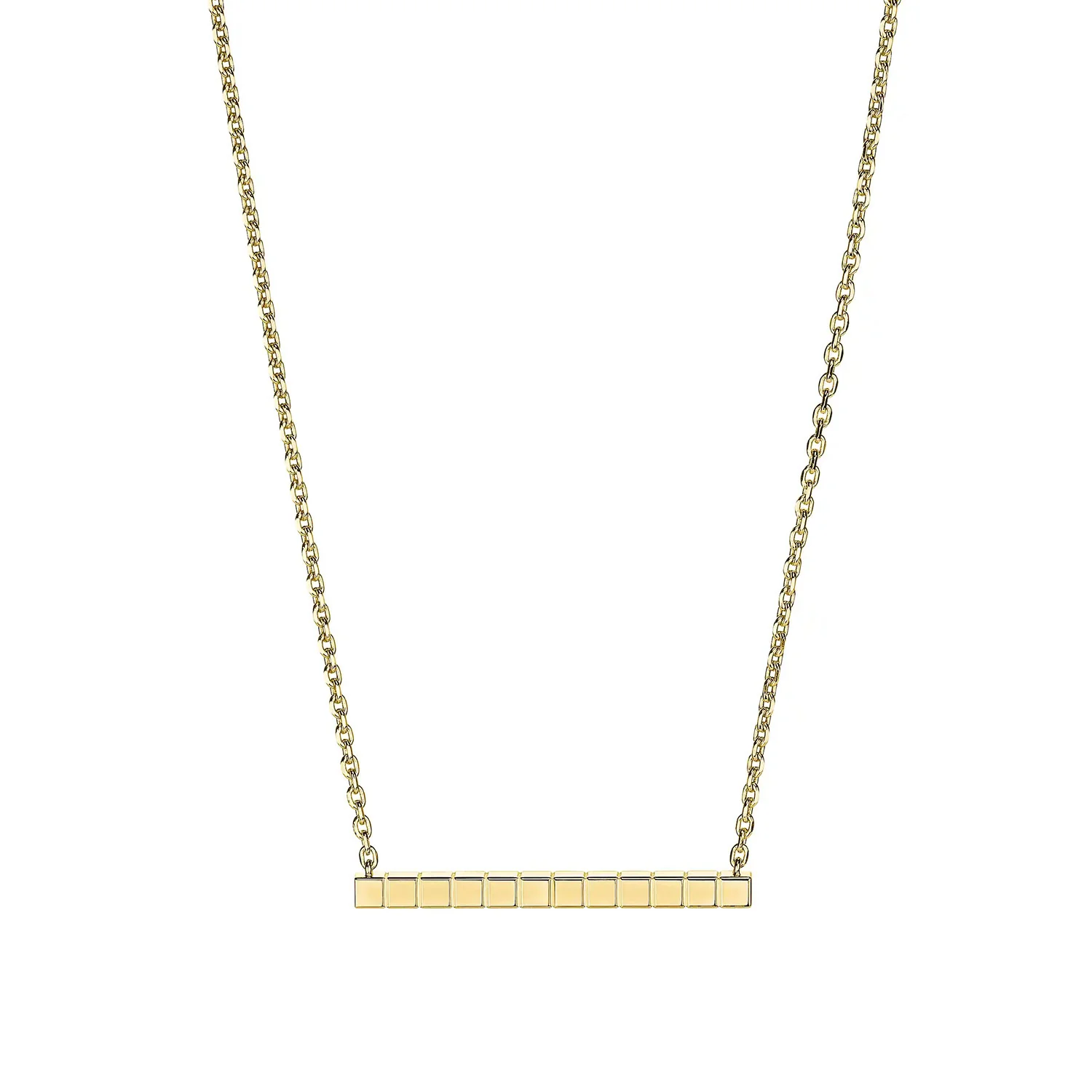 18ct Yellow Gold Ice Cube Part Diamond Set Necklace - Image 3