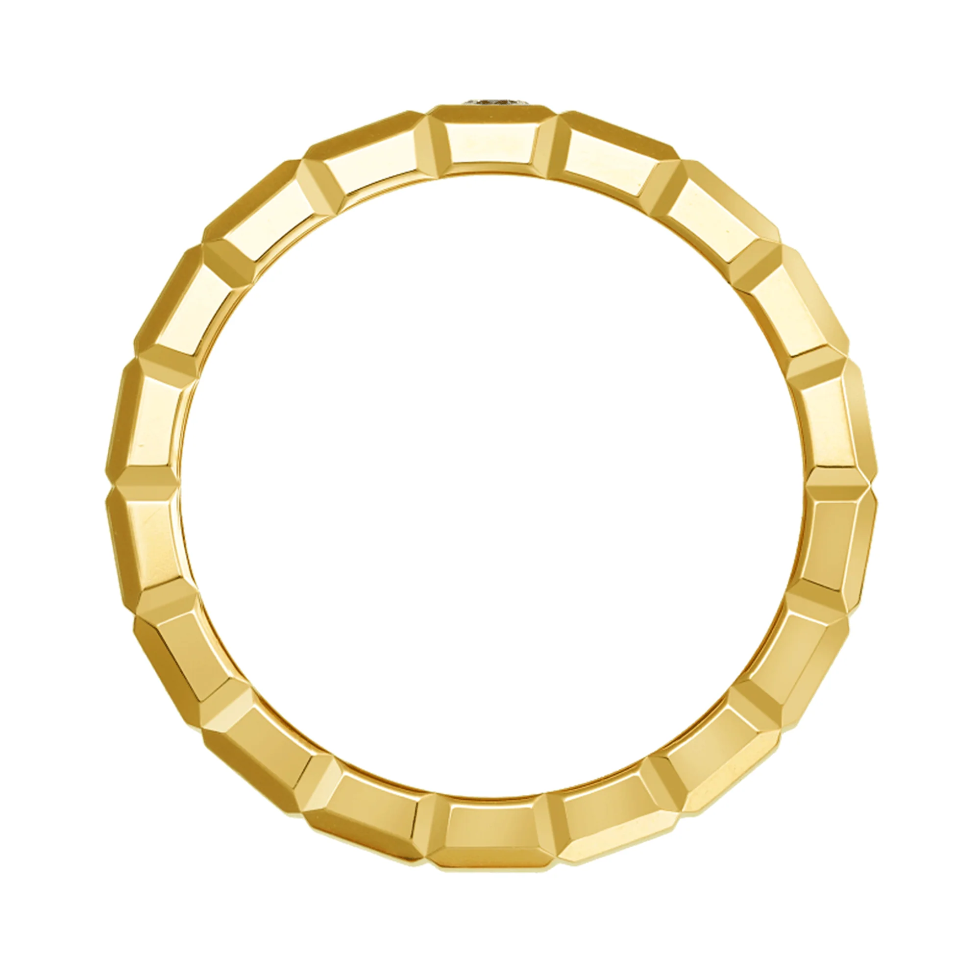 18ct Yellow Gold Ice Cube Single Diamond Set Ring - Image 2