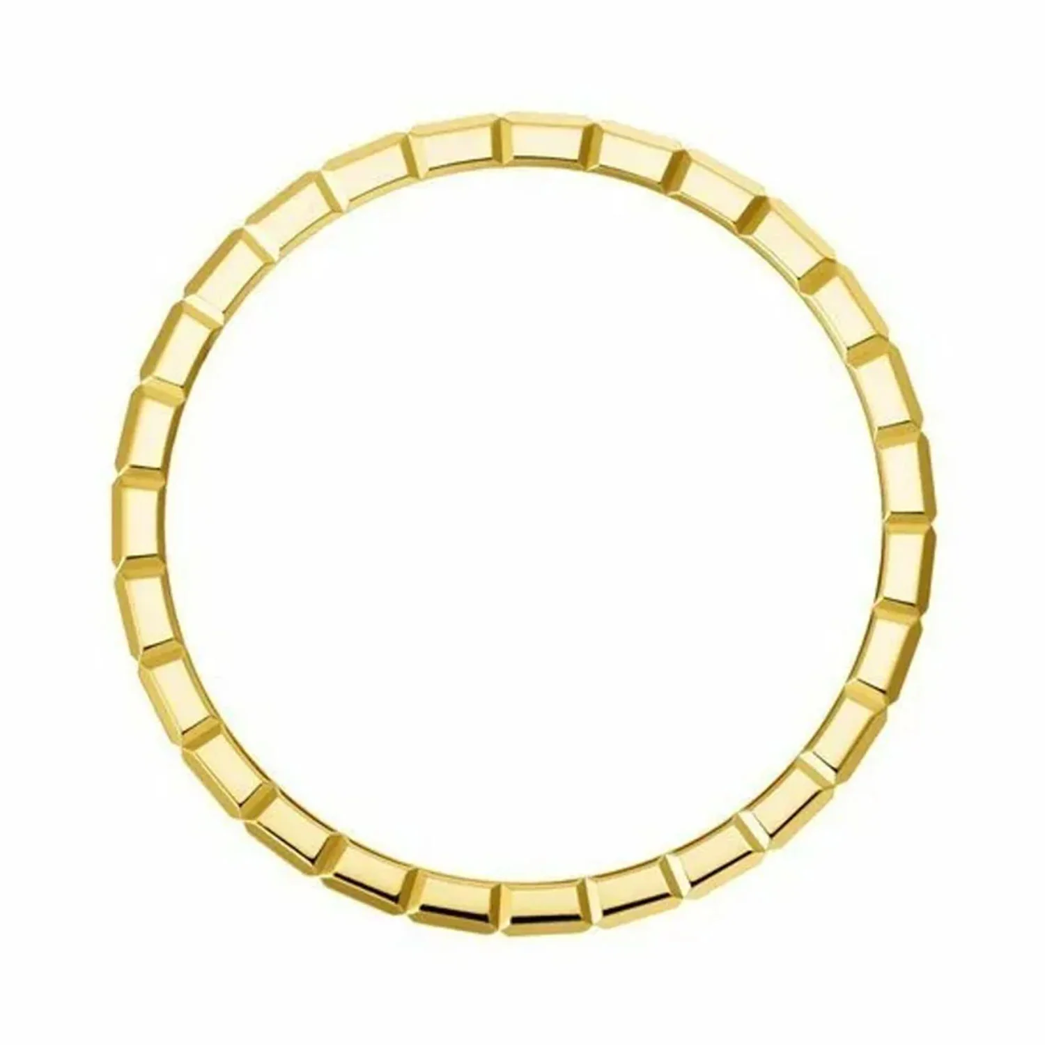 18ct Yellow Gold Ice Cube Slim Ring - Image 2
