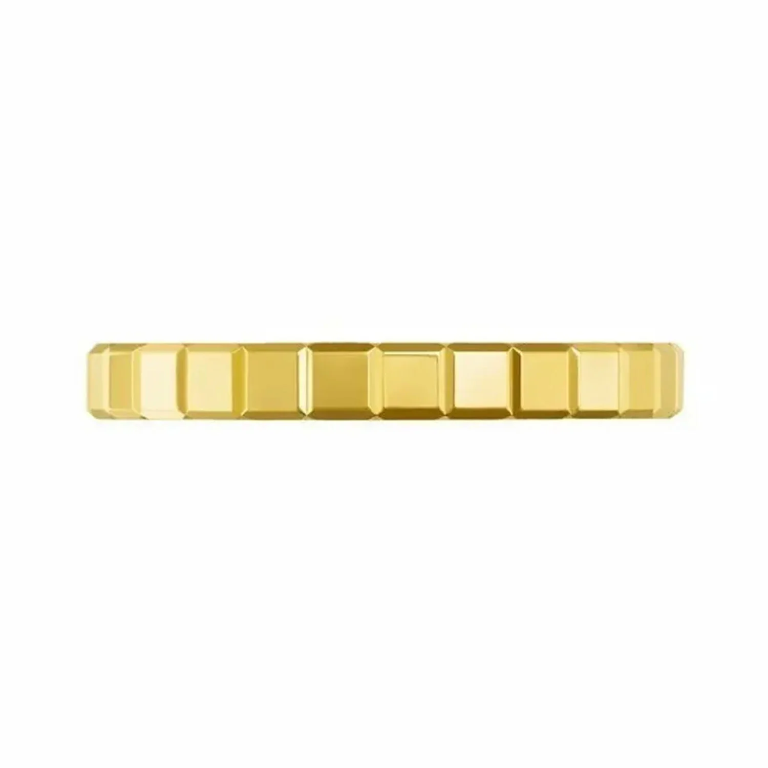 18ct Yellow Gold Ice Cube Slim Ring - Image 3