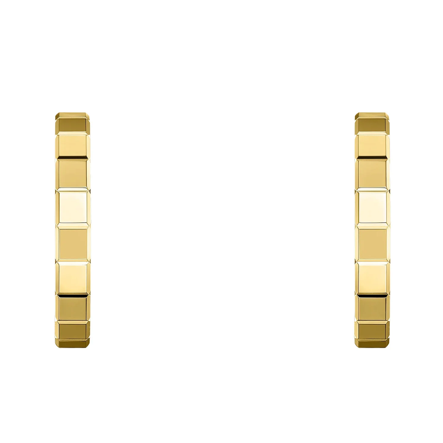18ct Yellow Gold Mini Small Ice Cube Hoop Earrings - Image 4