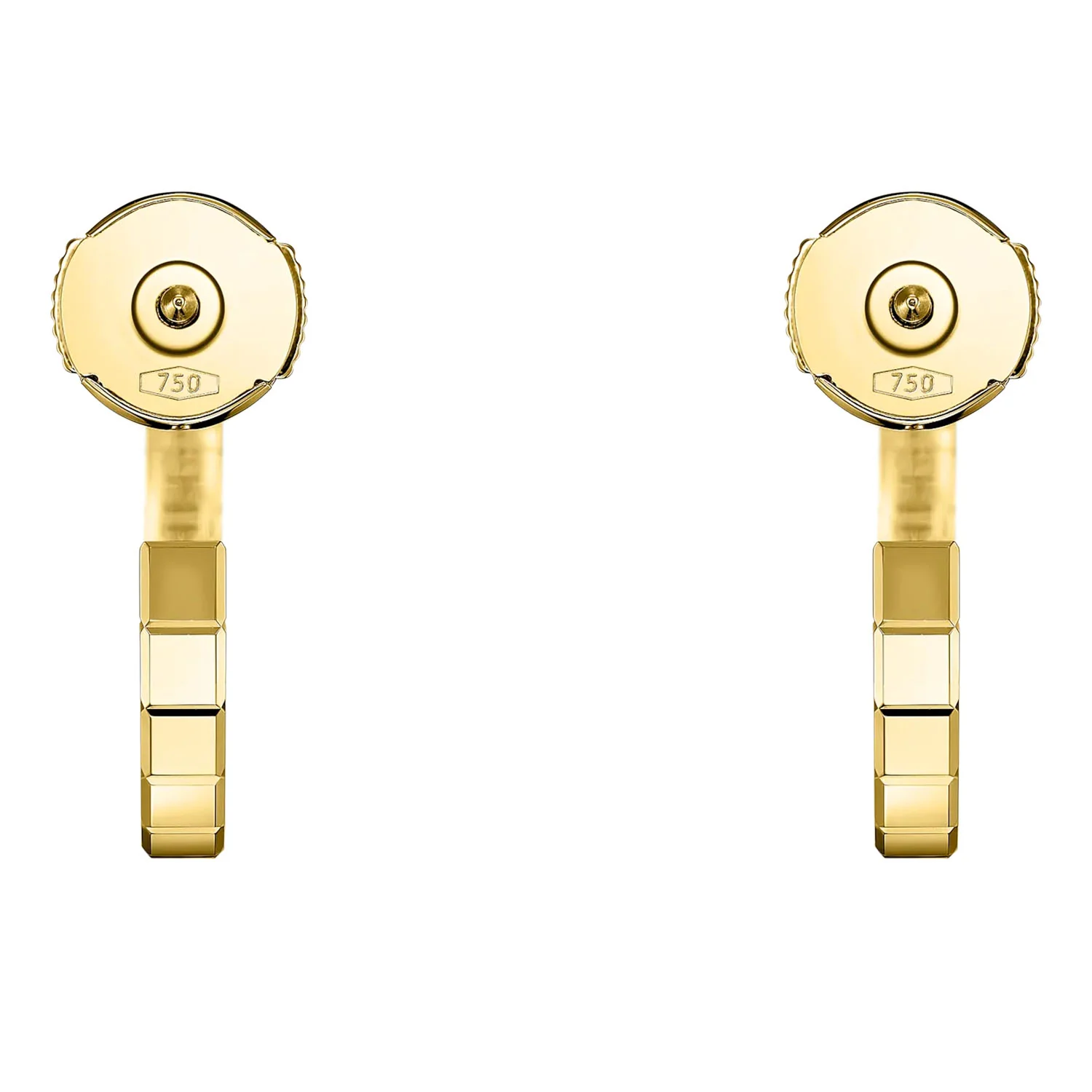 18ct Yellow Gold Mini Small Ice Cube Hoop Earrings - Image 5
