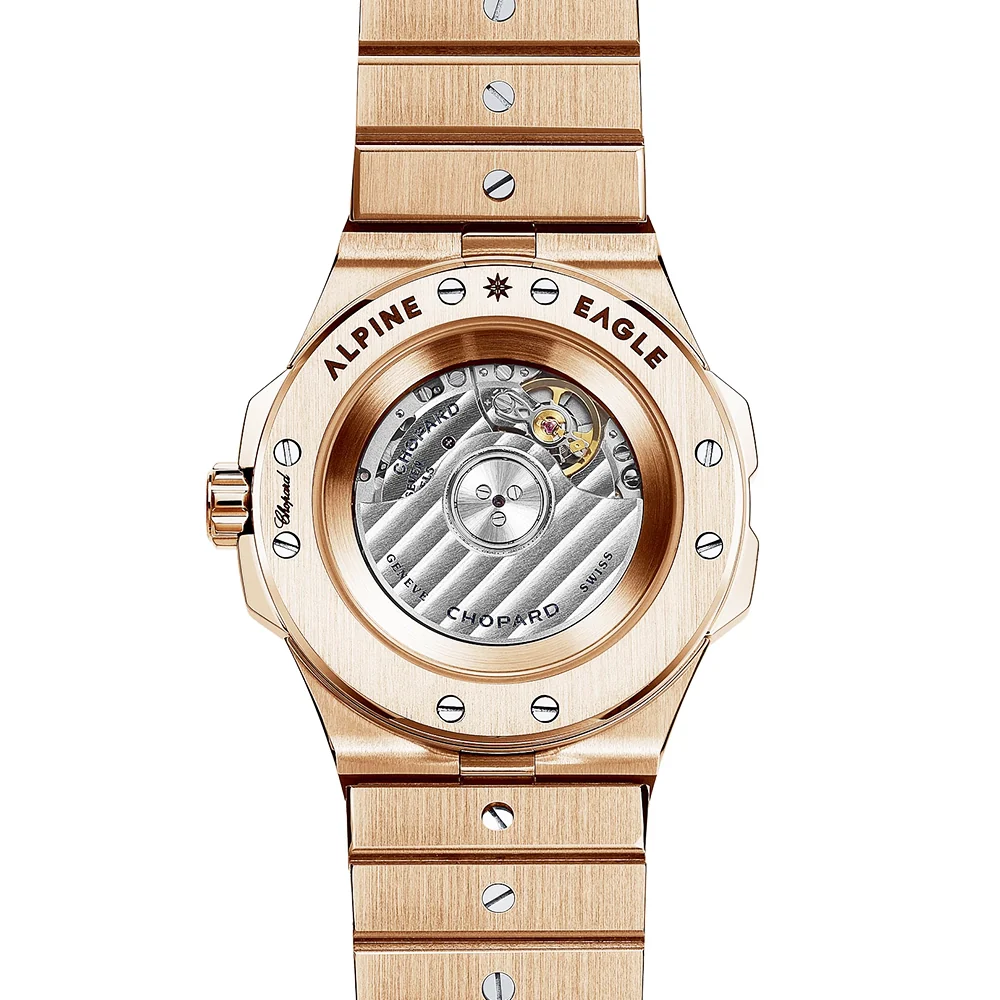 Alpine Eagle 36mm 18ct Rose Gold Rainbow Sapphire Set Watch - Image 2