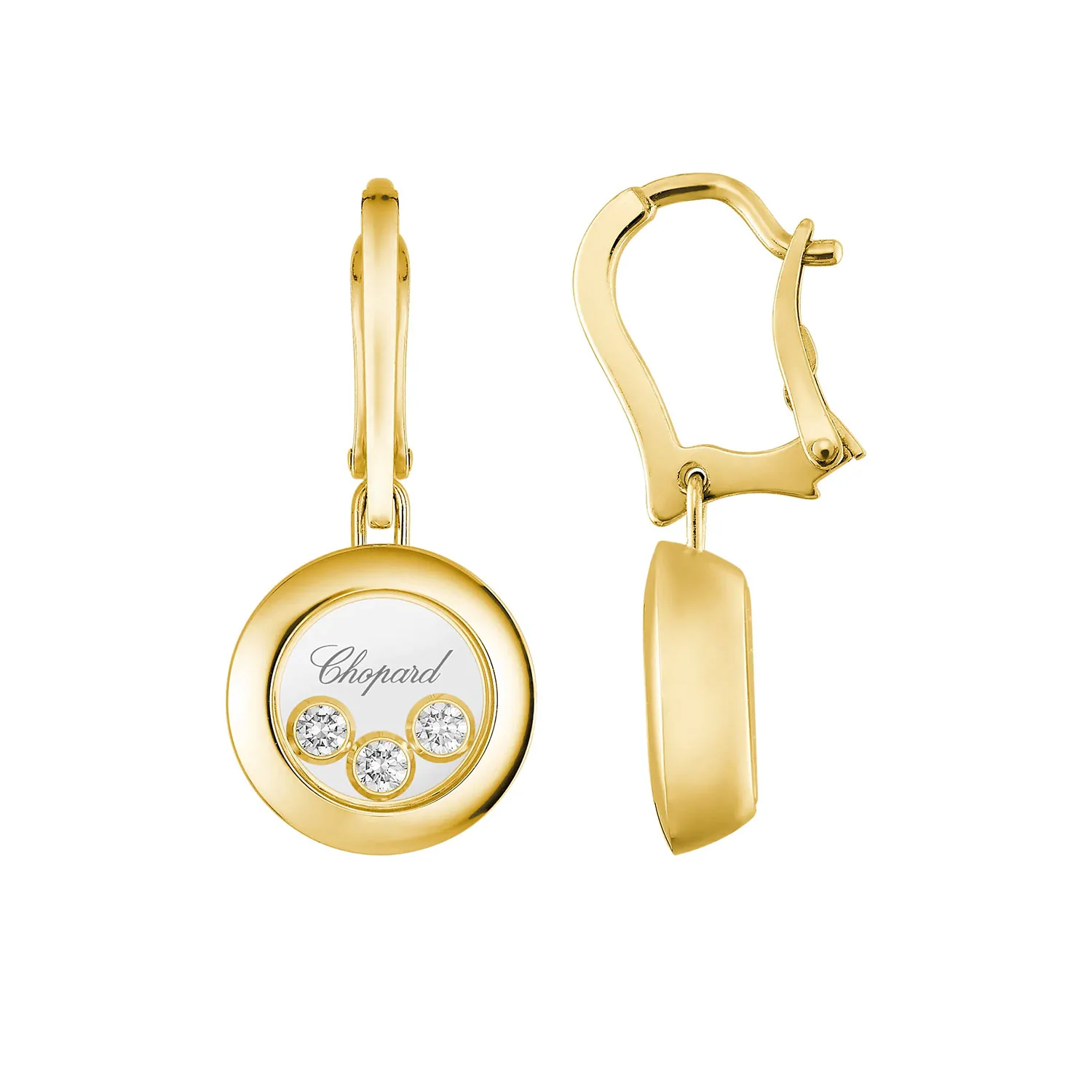 Happy Diamonds 18ct Yellow Gold Circular Drop Earrings - Image 2