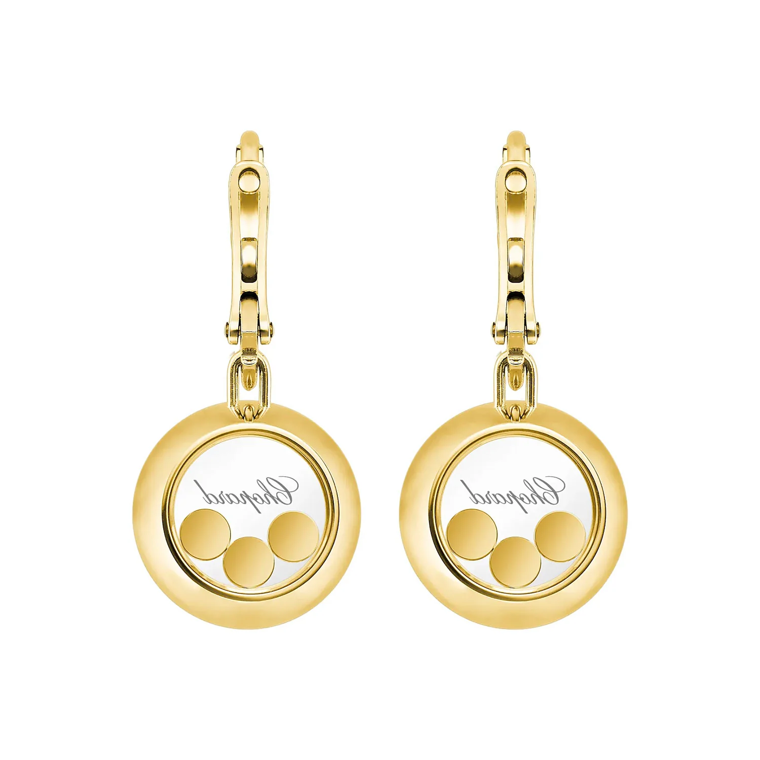 Happy Diamonds 18ct Yellow Gold Circular Drop Earrings - Image 4