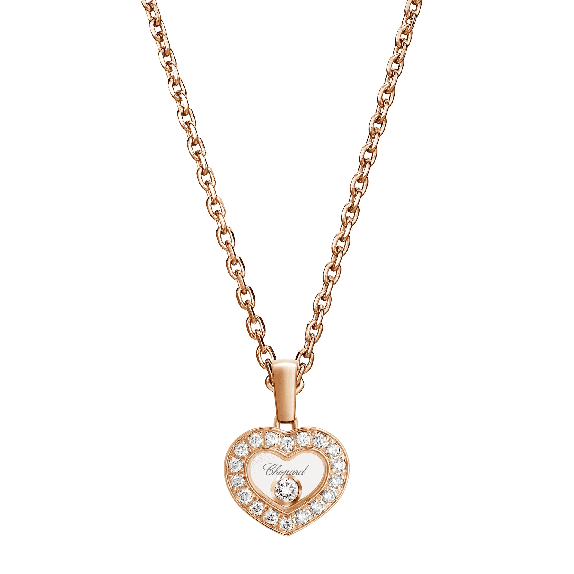Happy Diamonds Icons 18ct Rose Gold and Diamond Heart Pendant - Image 2