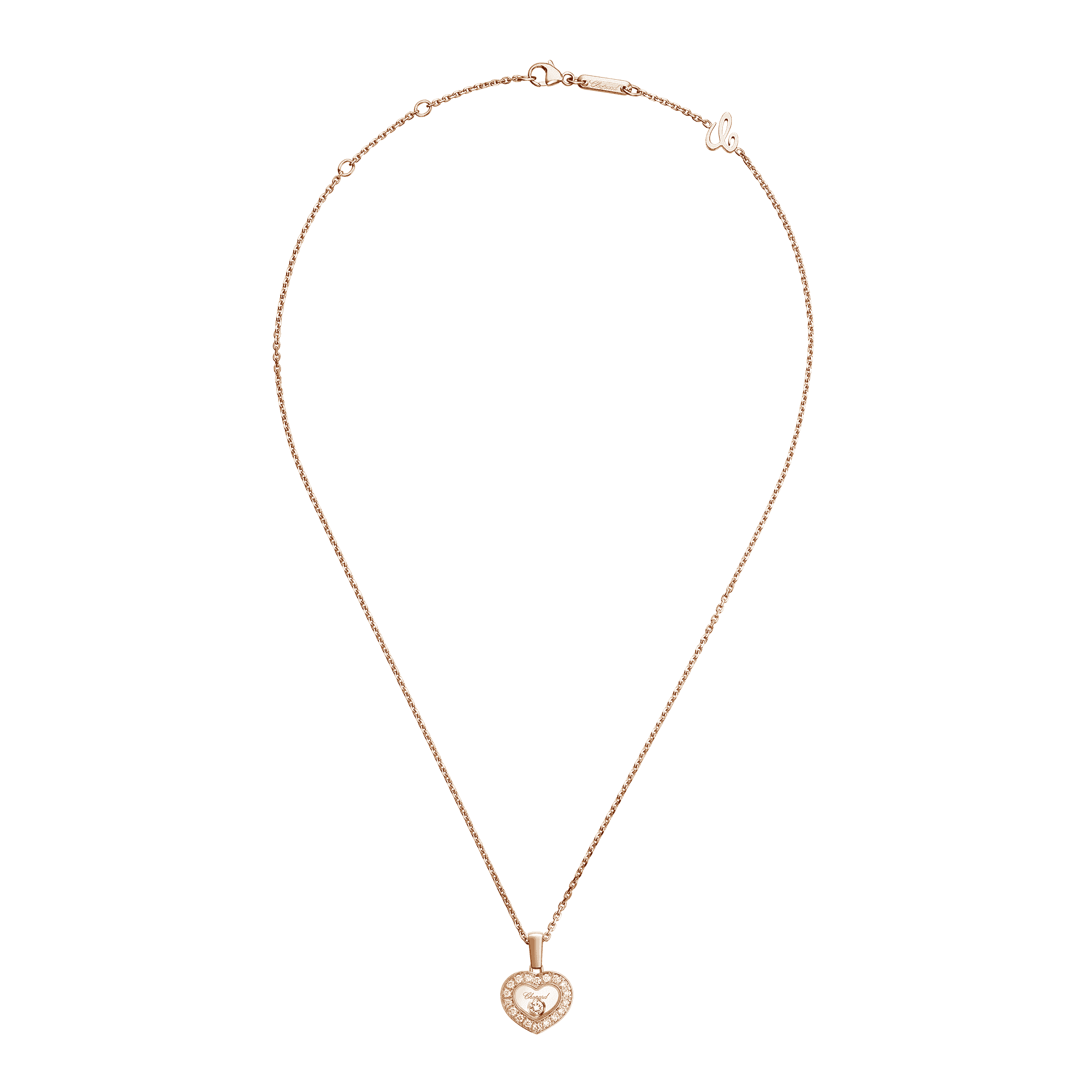 Happy Diamonds Icons 18ct Rose Gold and Diamond Heart Pendant - Image 3