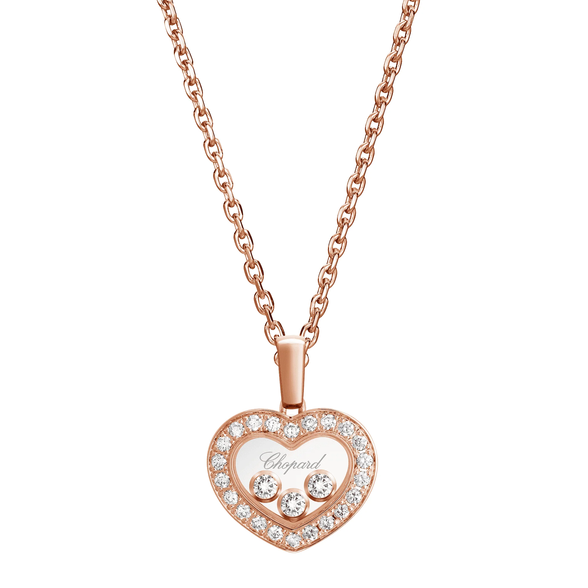 Happy Diamonds Icons 18ct Rose Gold Diamond Heart Pendant - Image 2
