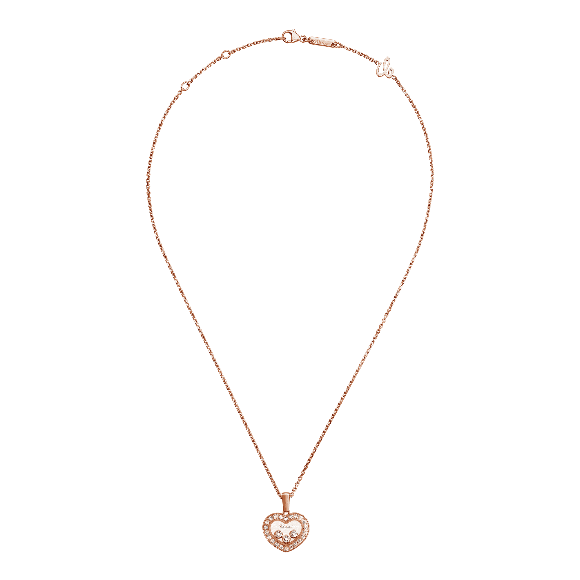 Happy Diamonds Icons 18ct Rose Gold Diamond Heart Pendant - Image 3