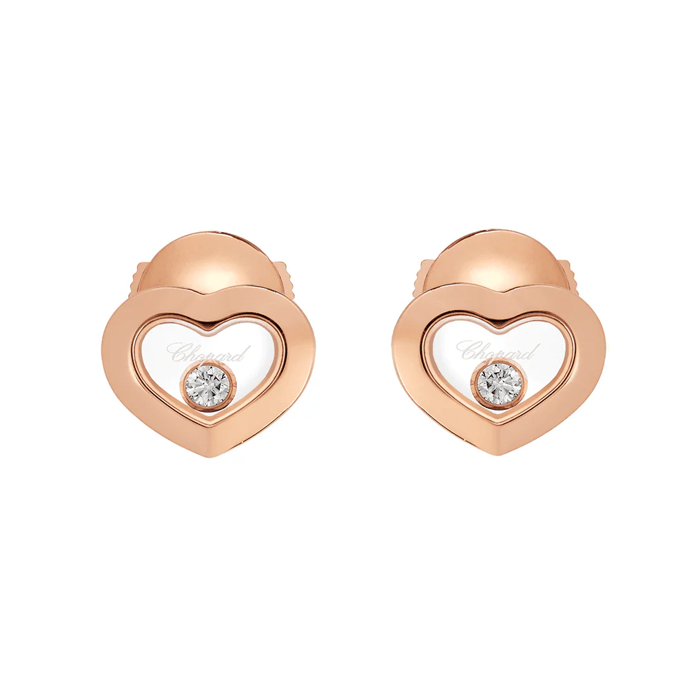 Happy Diamonds Icons 18ct Rose Gold Heart Earrings - Image 2