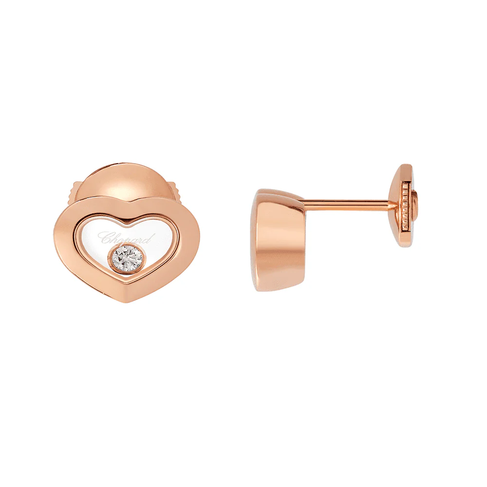 Happy Diamonds Icons 18ct Rose Gold Heart Earrings - Image 3
