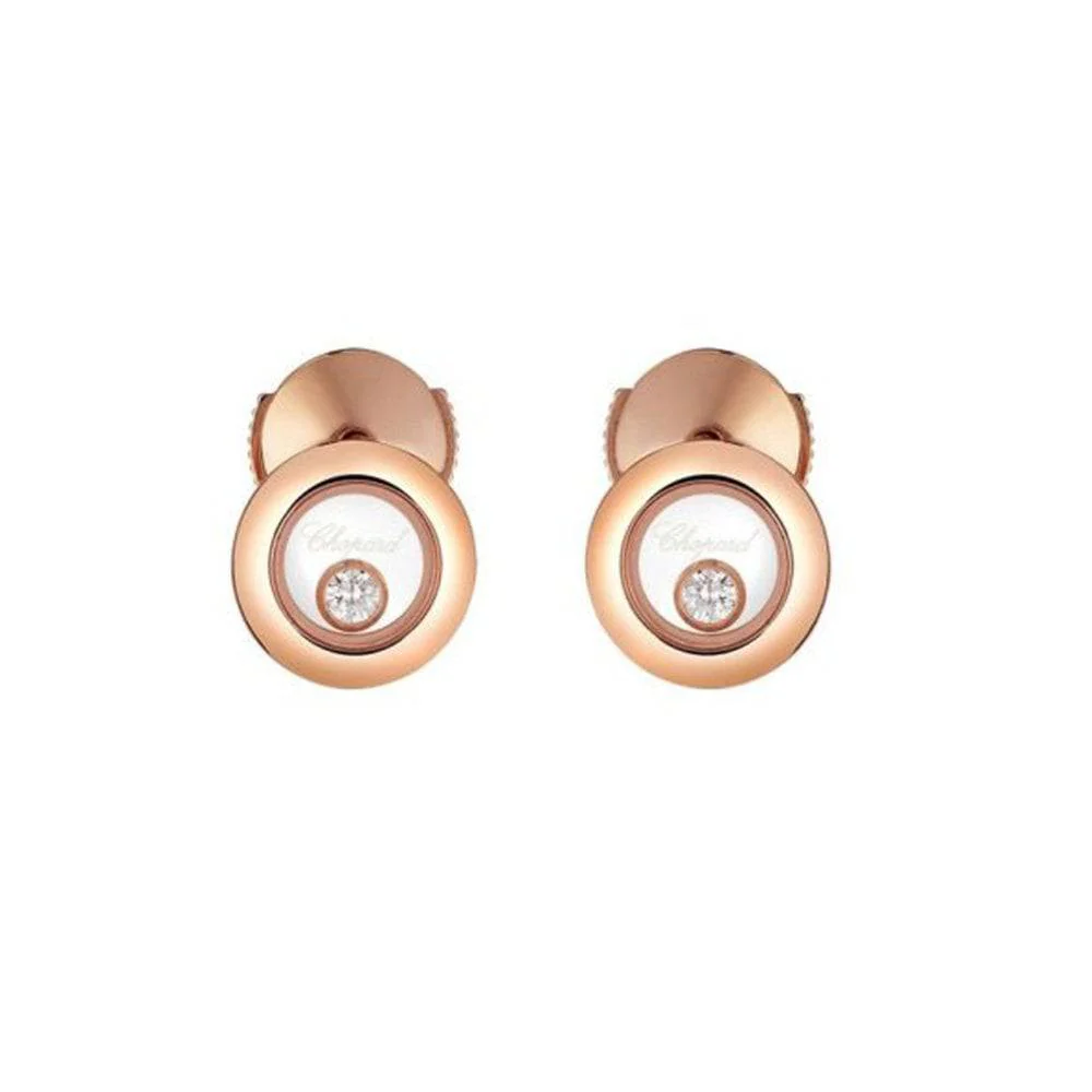 Happy Diamonds Icons 18ct Rose Gold Round Earrings - Image 2