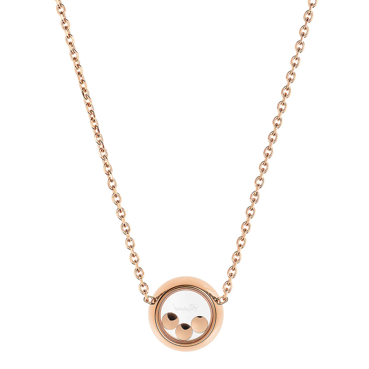 Happy Diamonds Icons 18ct Rose Gold Three Diamond Necklace - Image 4