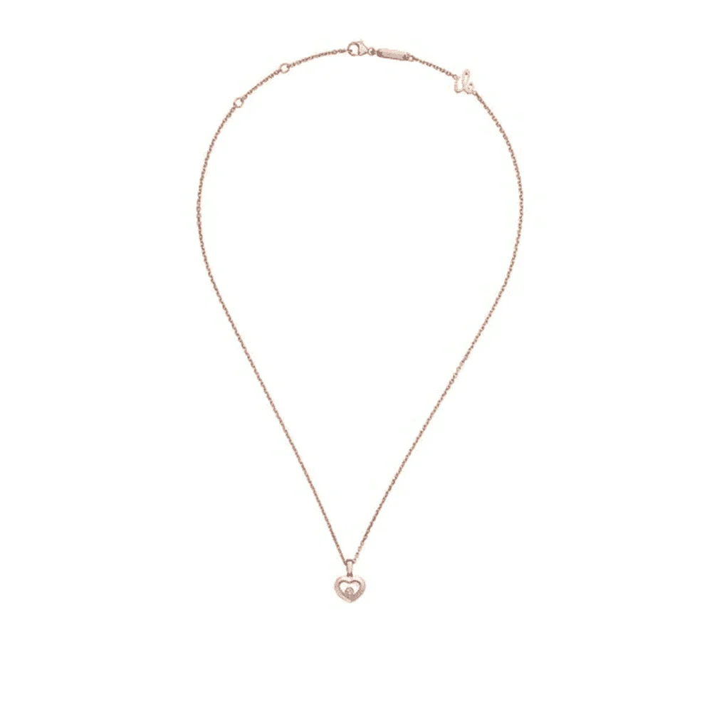 Happy Diamonds Icons 18ct Rose Gold Three Floating Diamond Heart Pendant - Image 2
