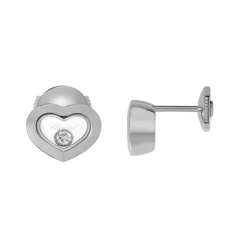 Chopard Happy Diamonds Icons 18ct White Gold Heart Earrings - Image 3