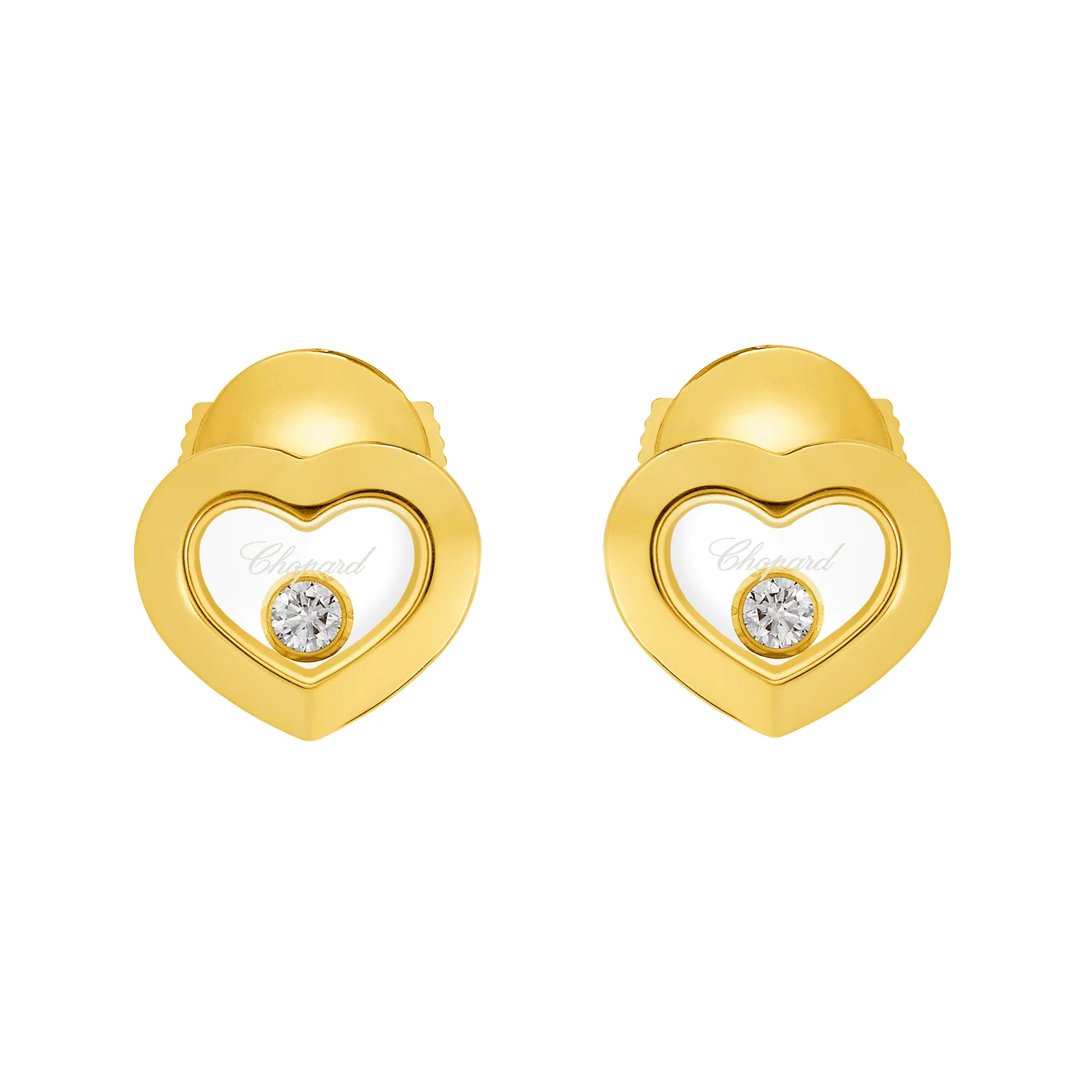 Happy Diamond Icons 18ct Yellow Gold Heart Earrings - Image 2