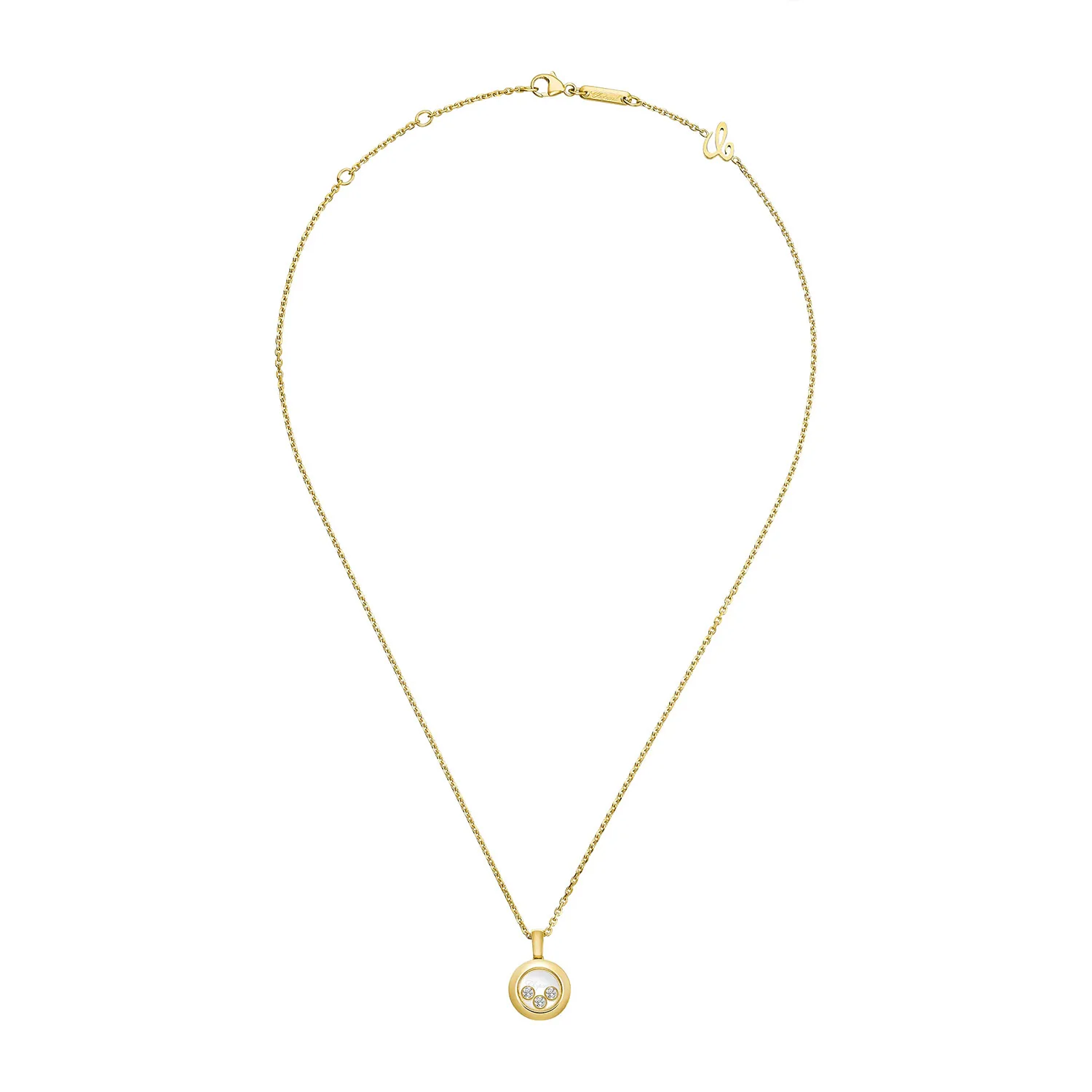 18ct Yellow Gold Happy Diamonds Icons Round Pendant - Image 3