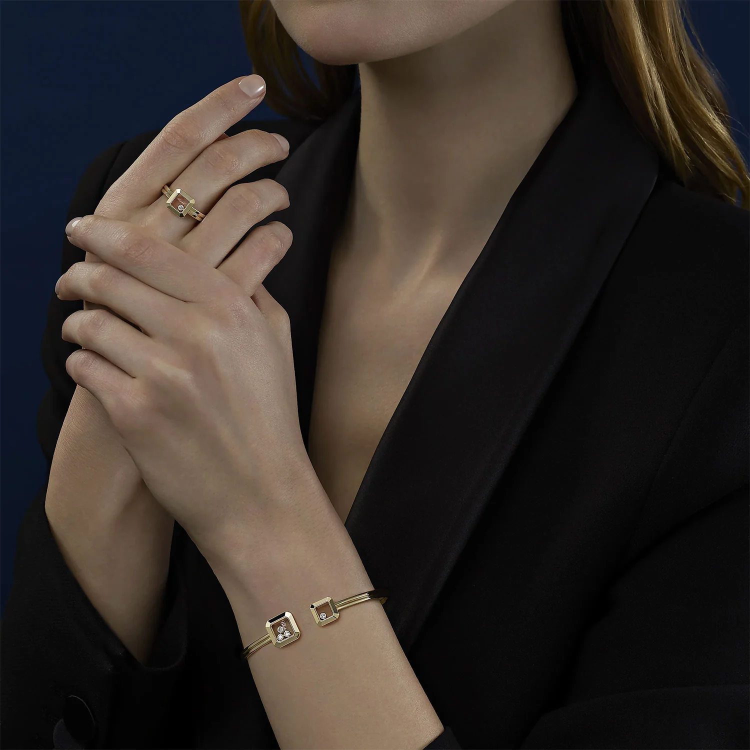 Happy Diamonds Icons 18ct Yellow Gold Square Dress Ring - Image 2