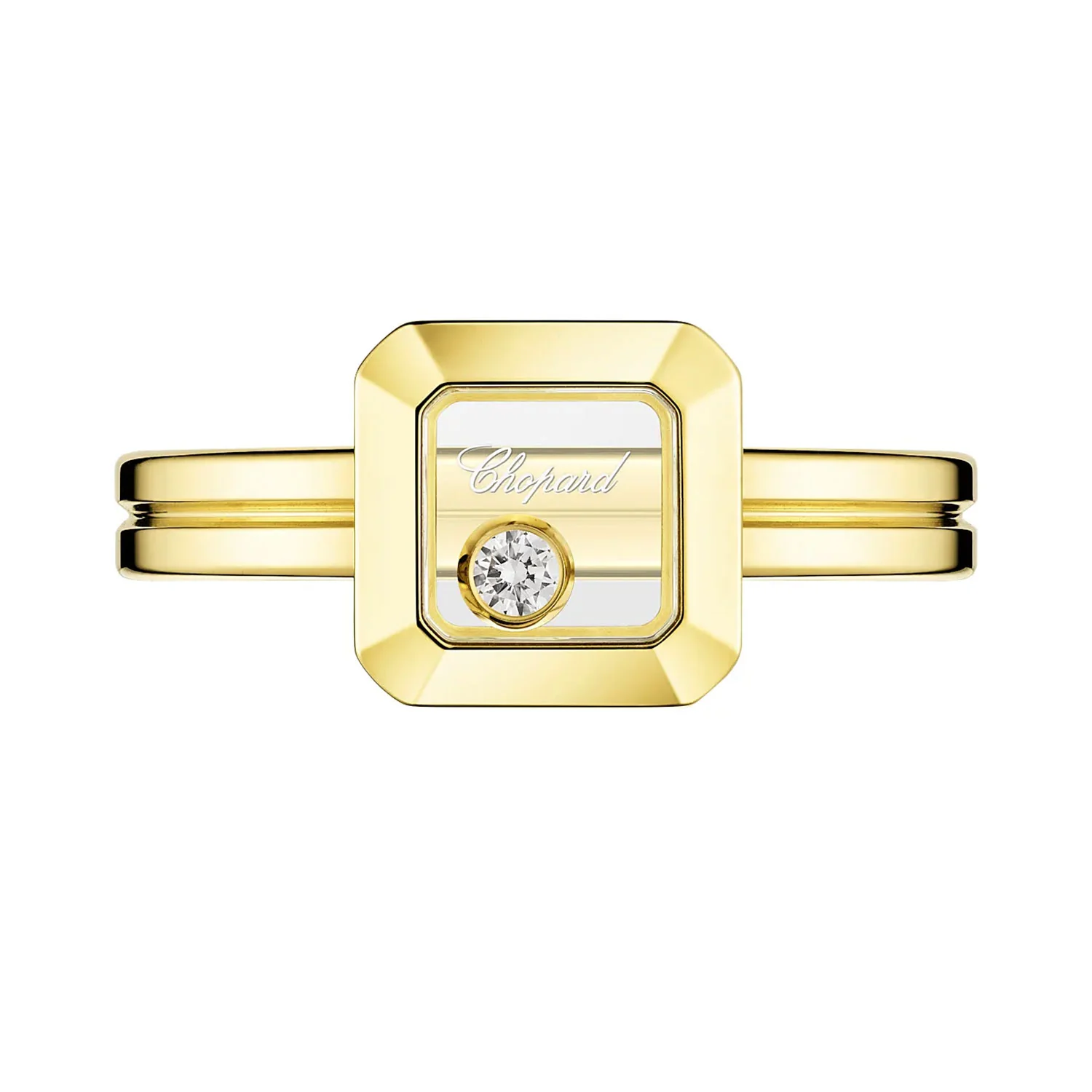 Happy Diamonds Icons 18ct Yellow Gold Square Dress Ring - Image 3