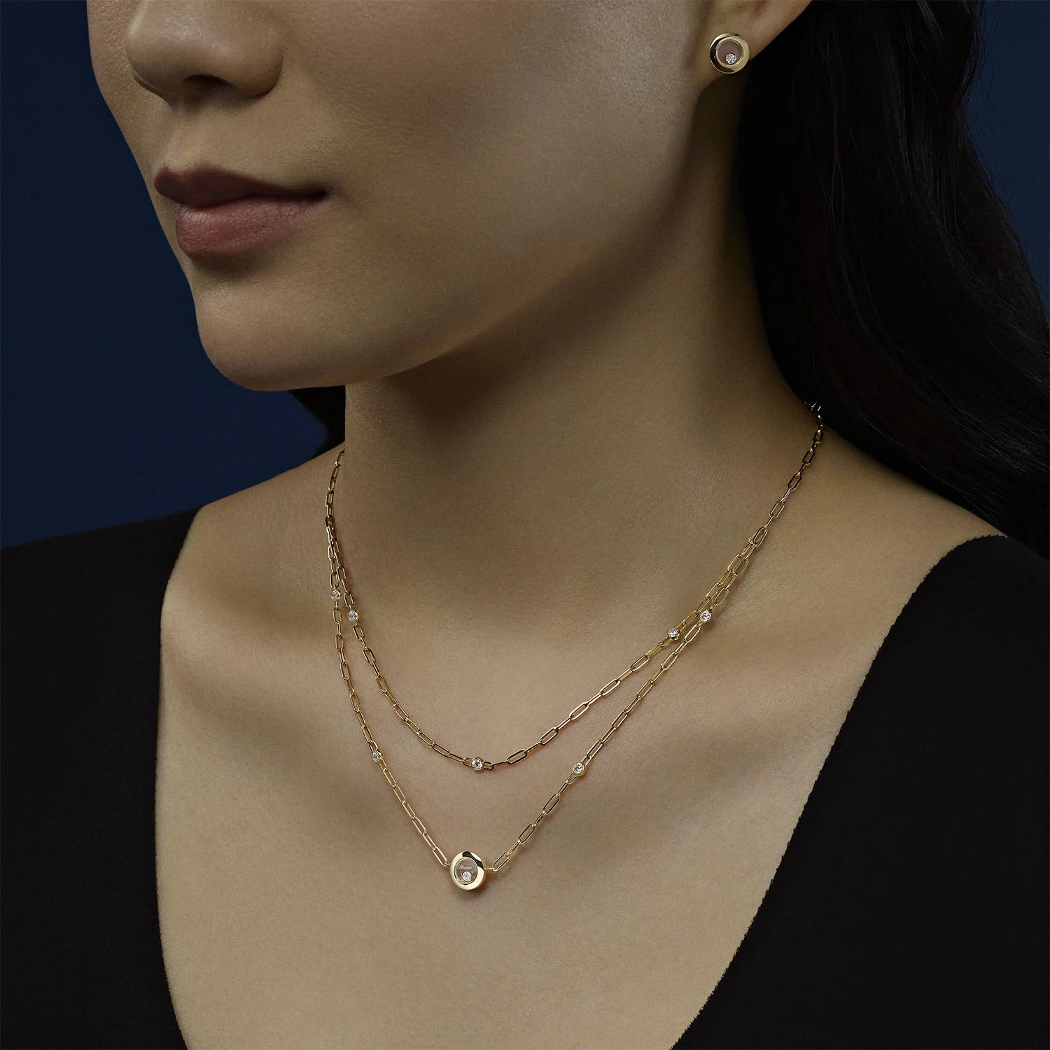 Happy Diamonds Icons Double Row 18ct Yellow Gold Necklace - Image 2