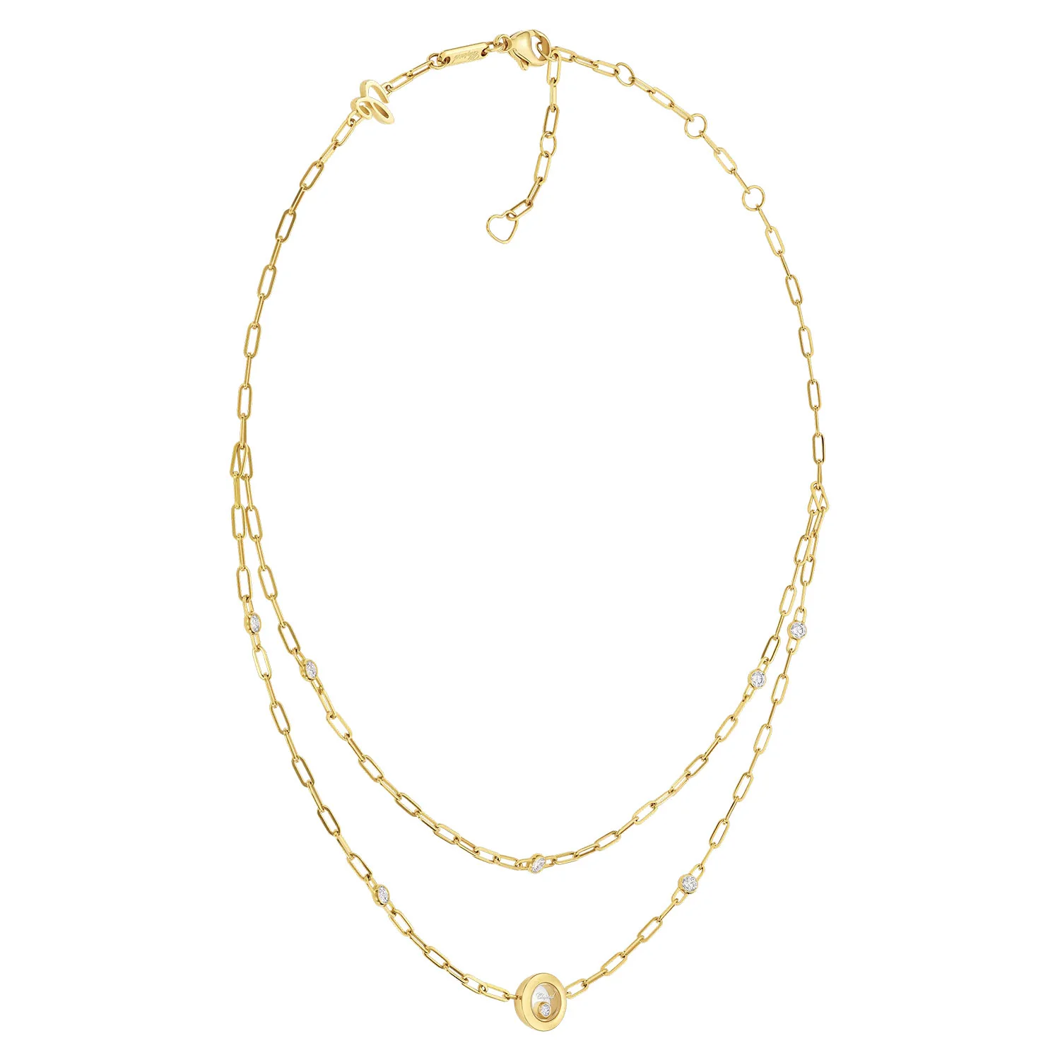 Happy Diamonds Icons Double Row 18ct Yellow Gold Necklace - Image 3