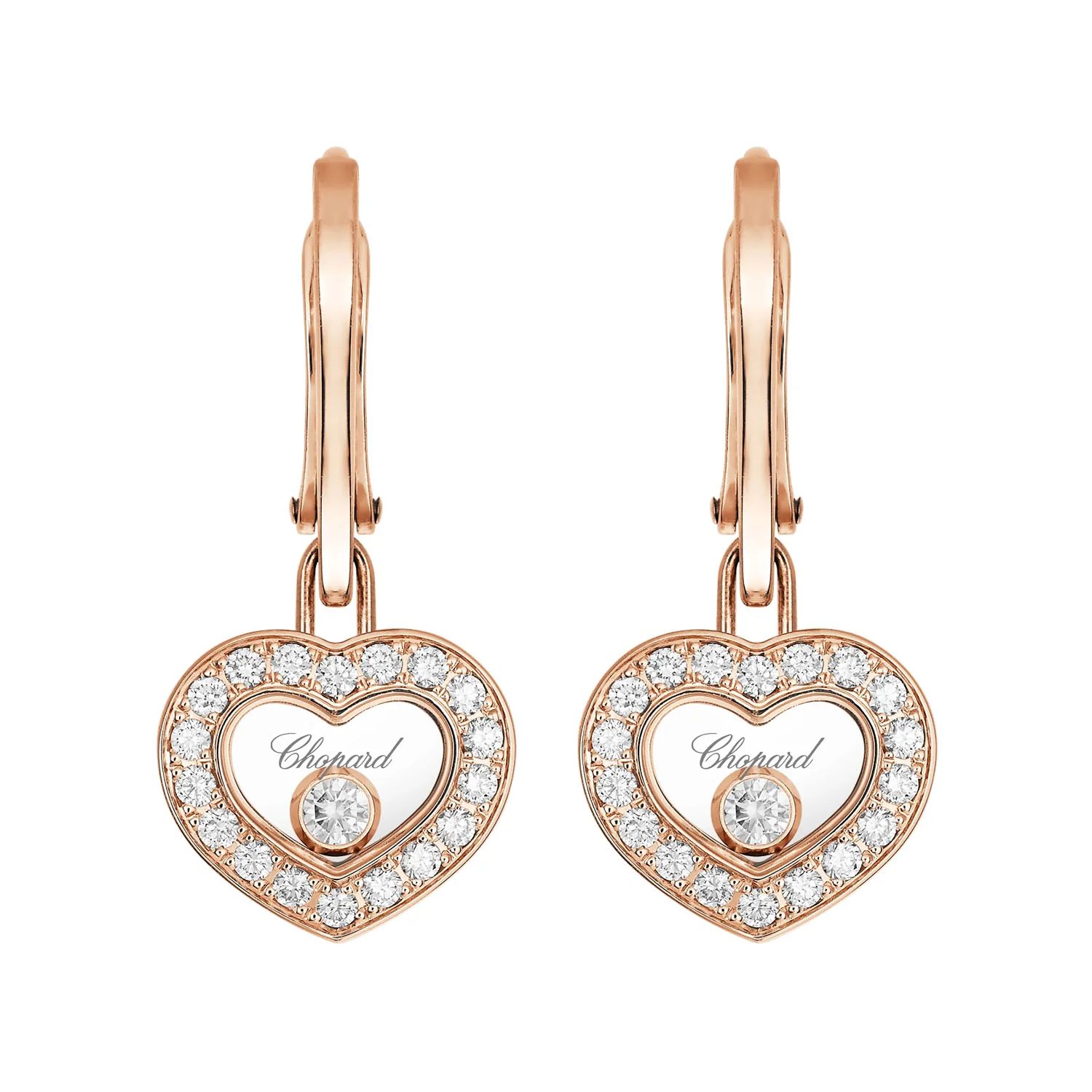 Happy Diamonds Icons 18ct Rose Gold Drop Earrings - Image 2
