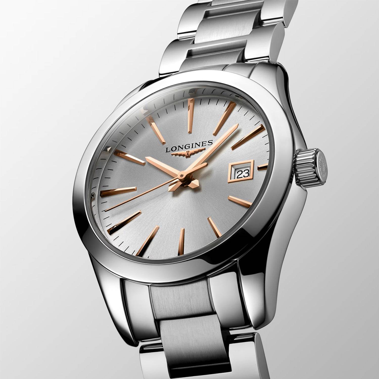 Conquest 29.5mm Silver/Rose Dial Quartz Bracelet Watch - Image 4