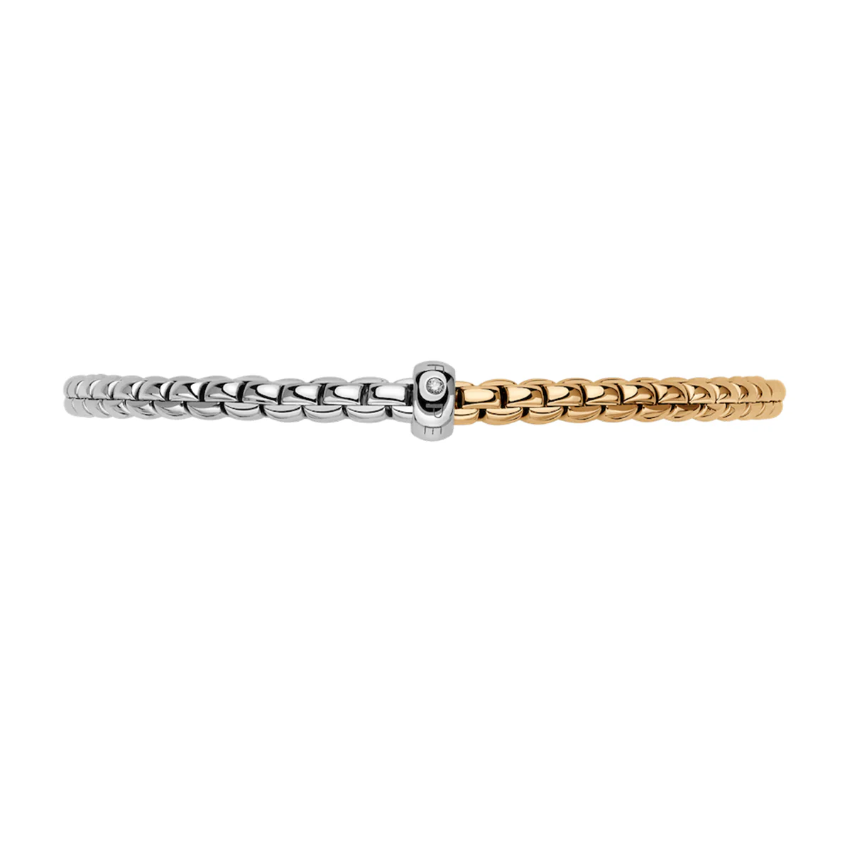 Eka 18ct Yellow & White Gold Bracelet With Single Diamond Rondel - Image 2