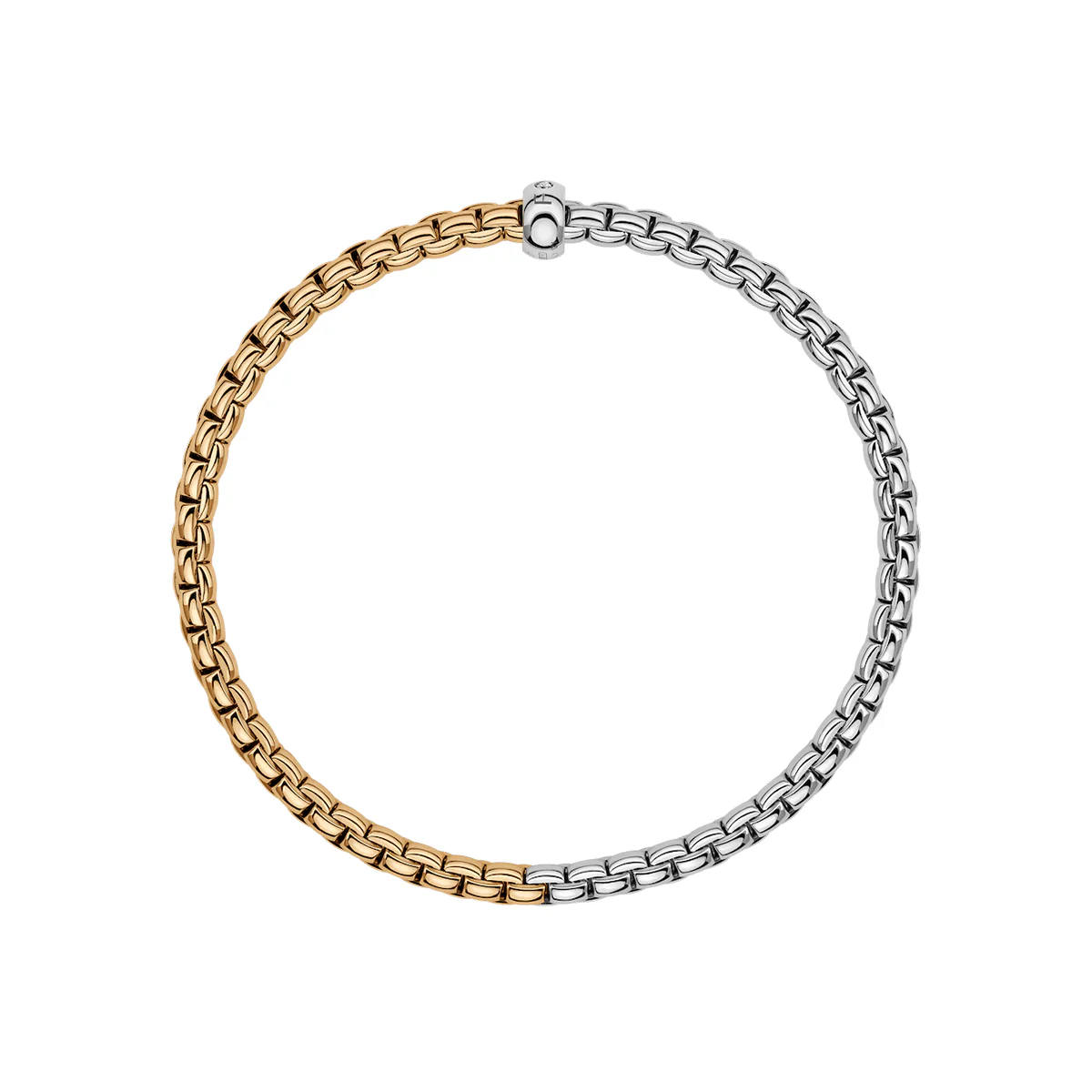 Eka 18ct Yellow & White Gold Bracelet With Single Diamond Rondel - Image 3