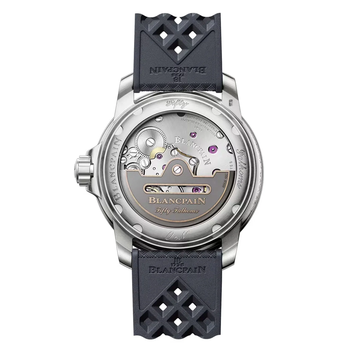 Fifty Fathoms 42.3mm Automatique Blue Dial Rubber Strap Watch - Image 2