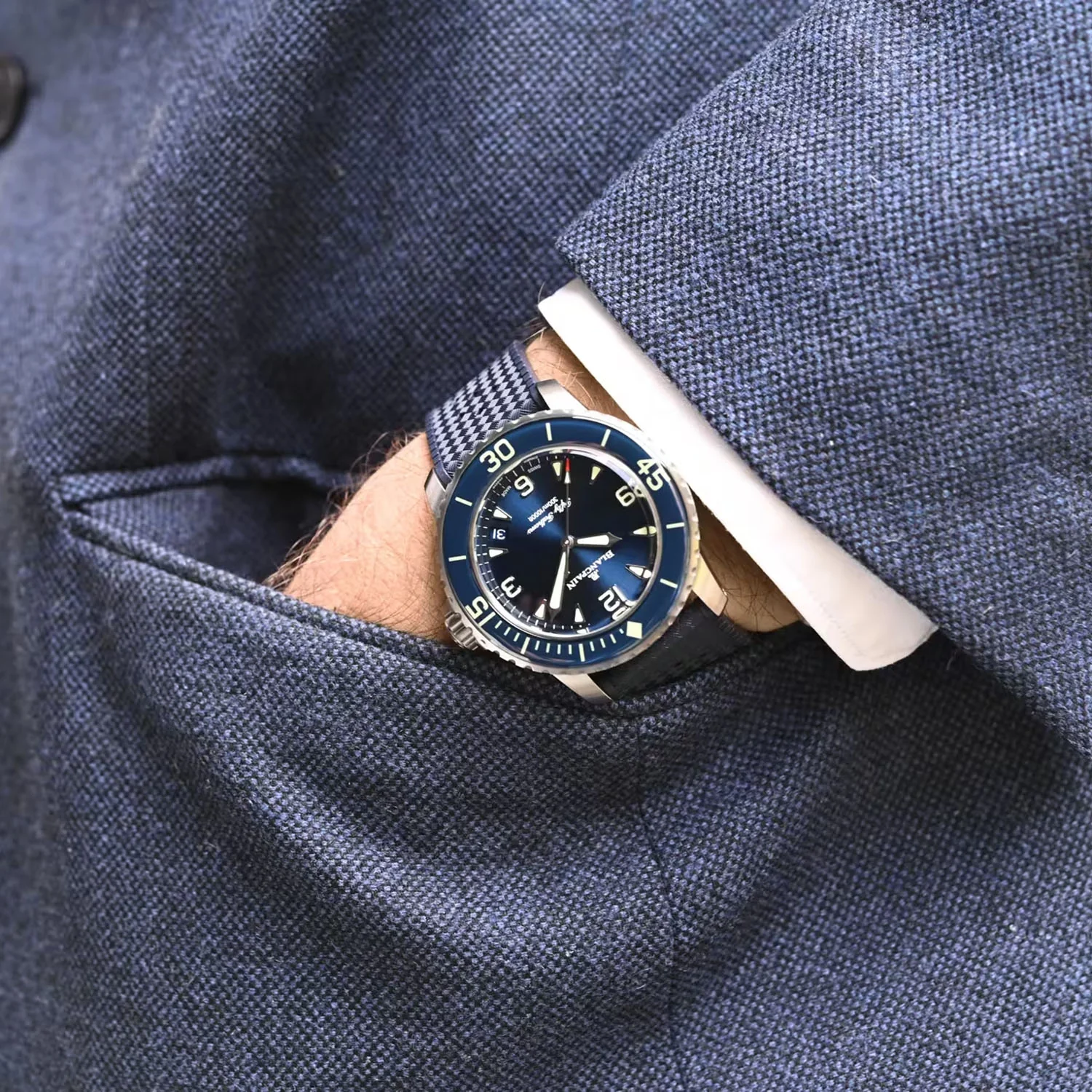 Fifty Fathoms 42.3mm Automatique Blue Dial Rubber Strap Watch - Image 5