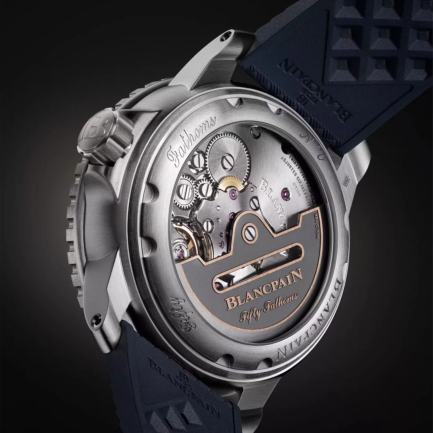 Fifty Fathoms 42.3mm Automatique Blue Dial Rubber Strap Watch - Image 7