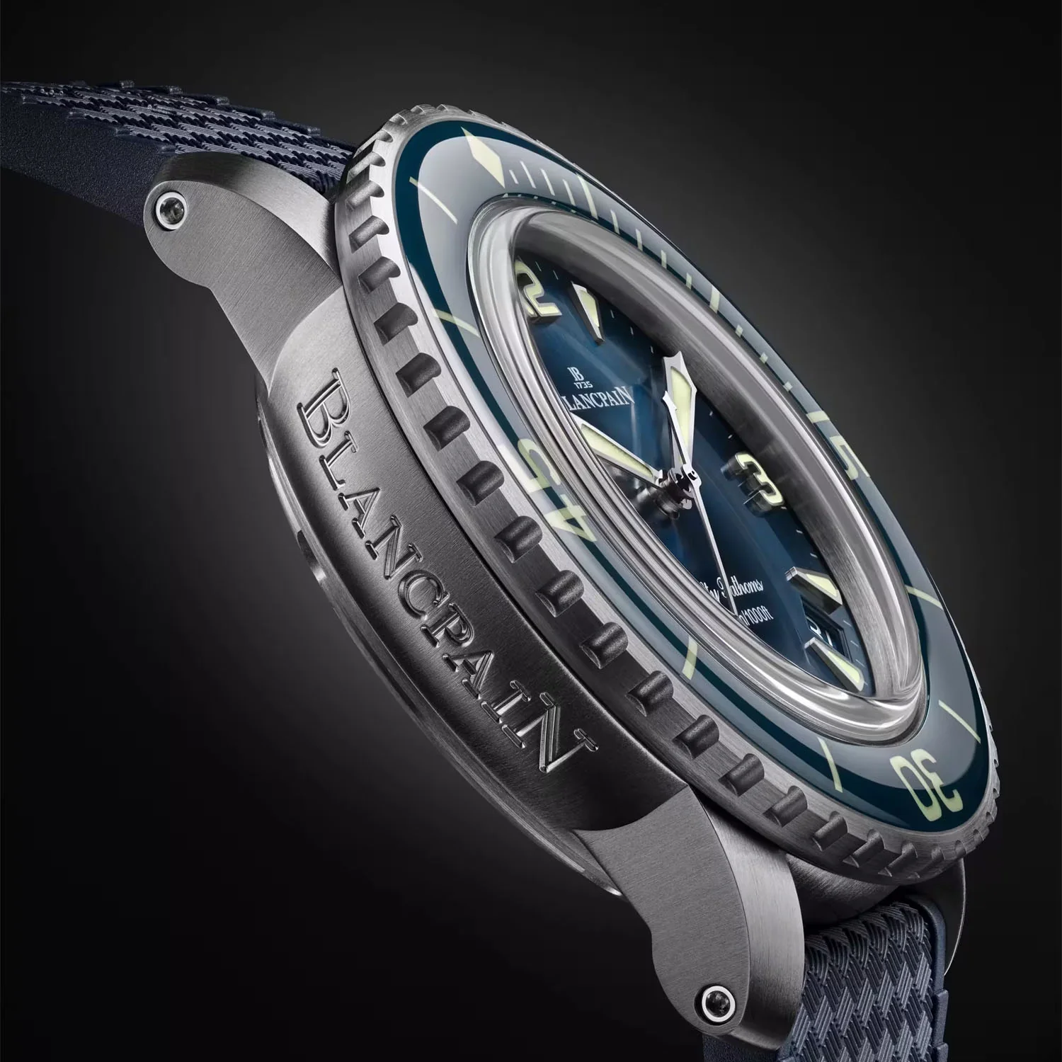 Fifty Fathoms 42.3mm Automatique Blue Dial Rubber Strap Watch - Image 8