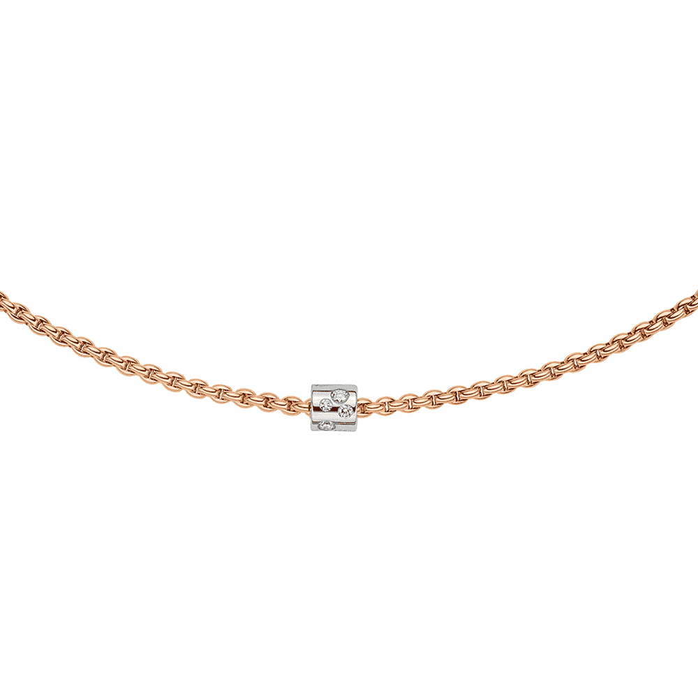 Aria 18ct Rose Gold Necklace With Diamond Set Rondel - Image 2