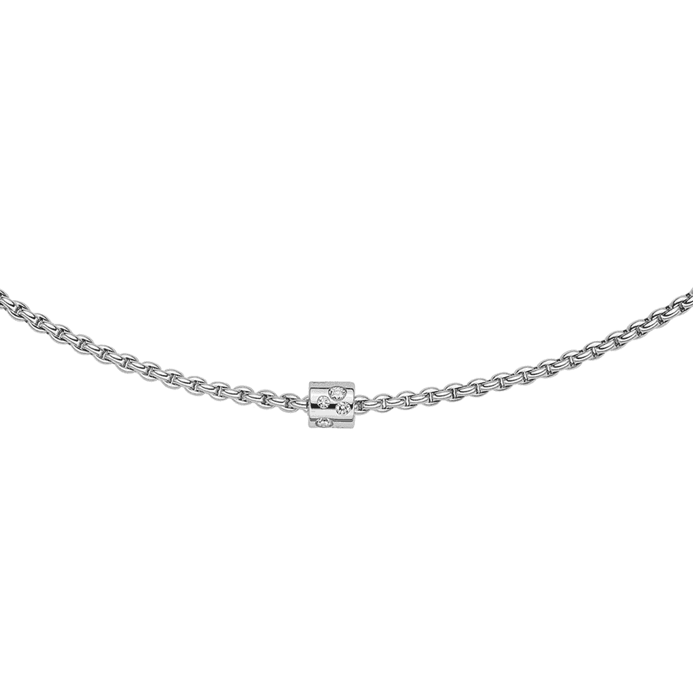Aria 18ct White Gold Necklace With Diamond Set Rondel - Image 2