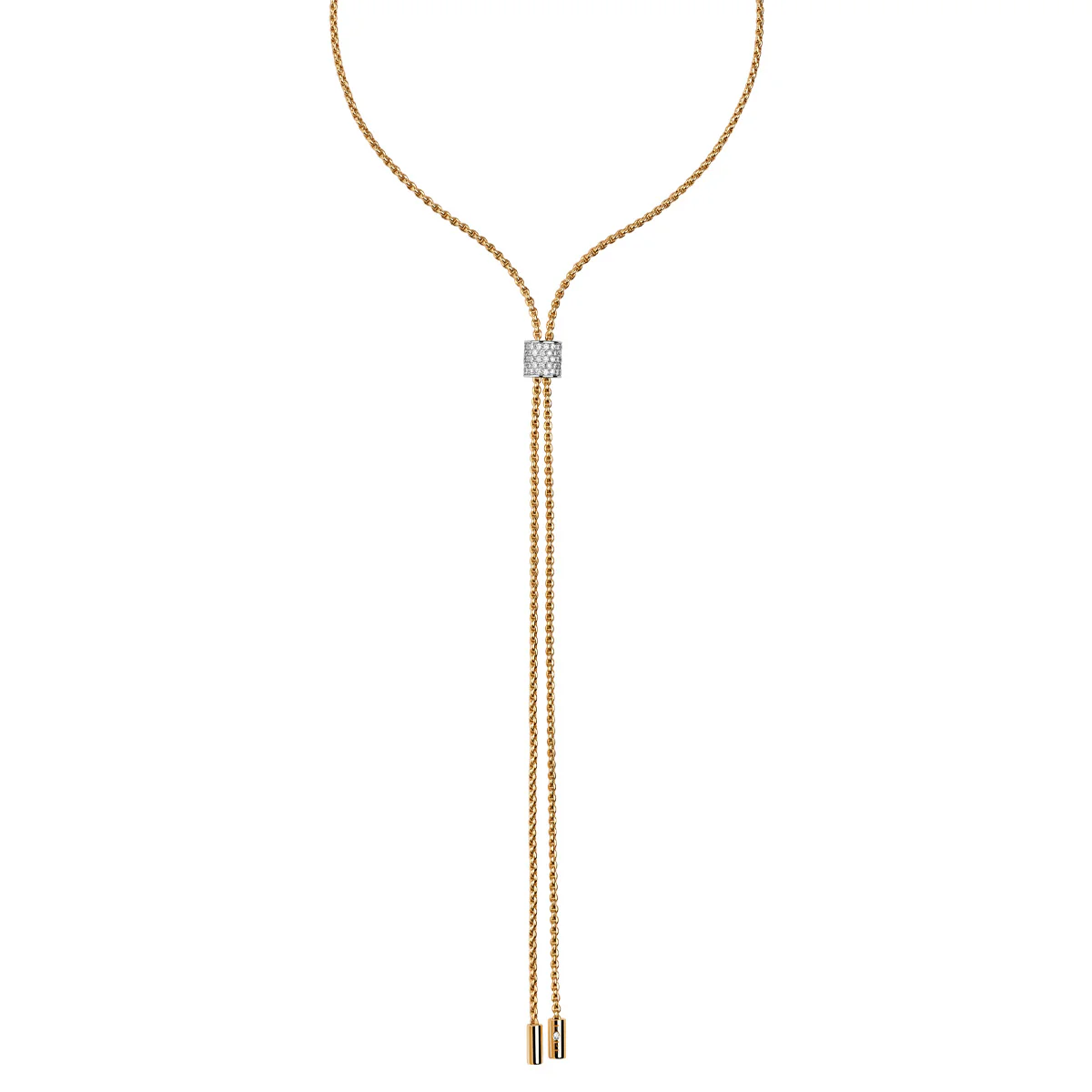Aria 18ct Yellow Gold Slider Necklace with Pavé Diamonds - Image 2